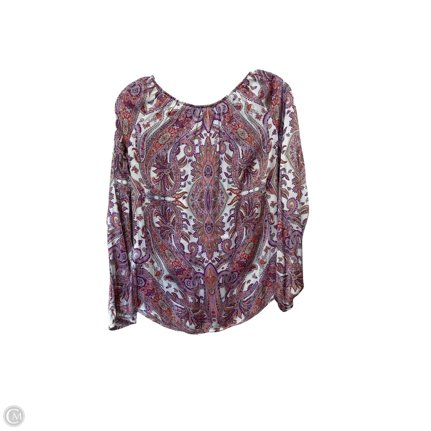 Top Long Sleeve By White House Black Market In Paisley Print, Size: Xxs