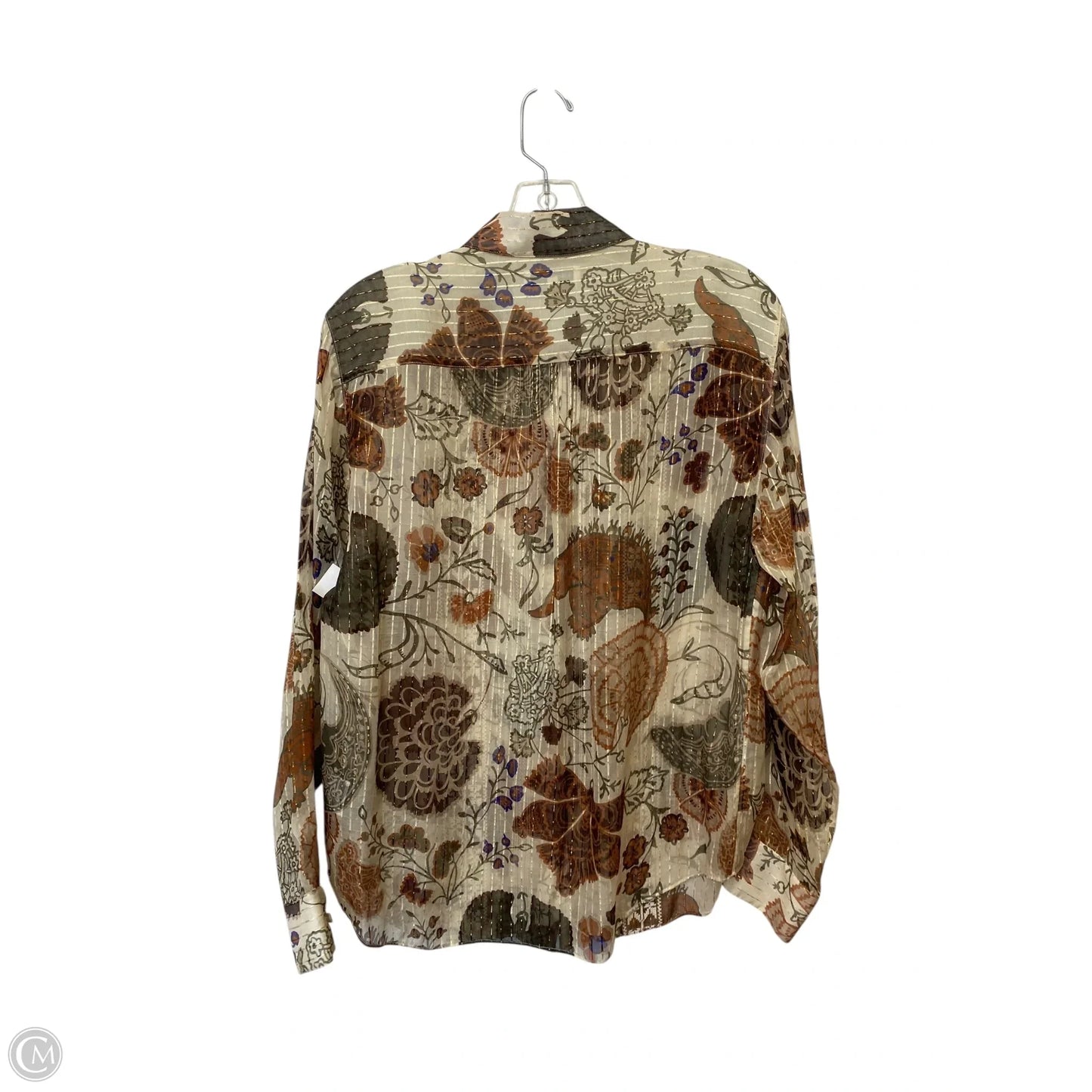 Top Long Sleeve Designer By Lafayette 148 In Floral Print, Size: S