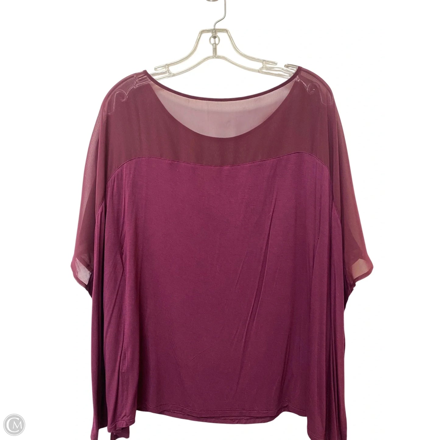 Top Short Sleeve By White House Black Market In Maroon, Size: M