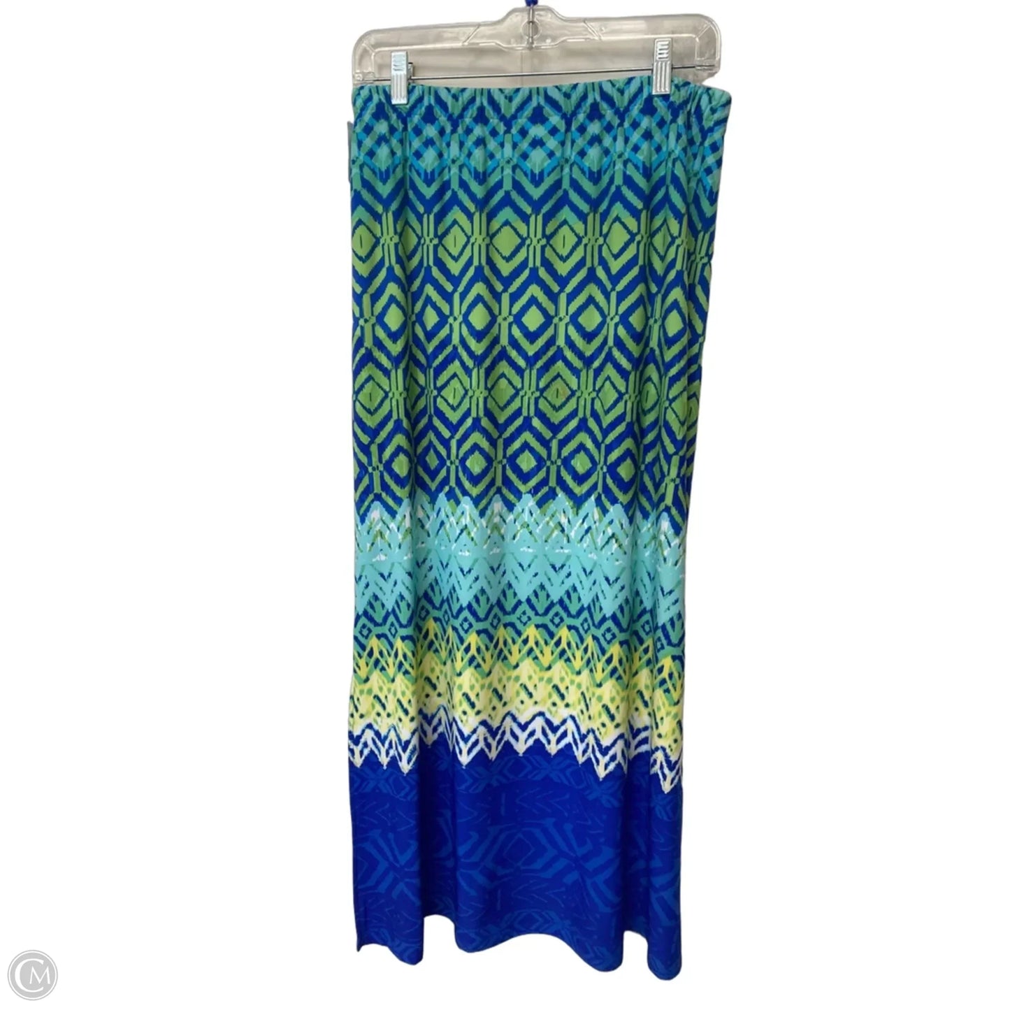 Skirt Maxi By Chicos In Blue & Green, Size: 8