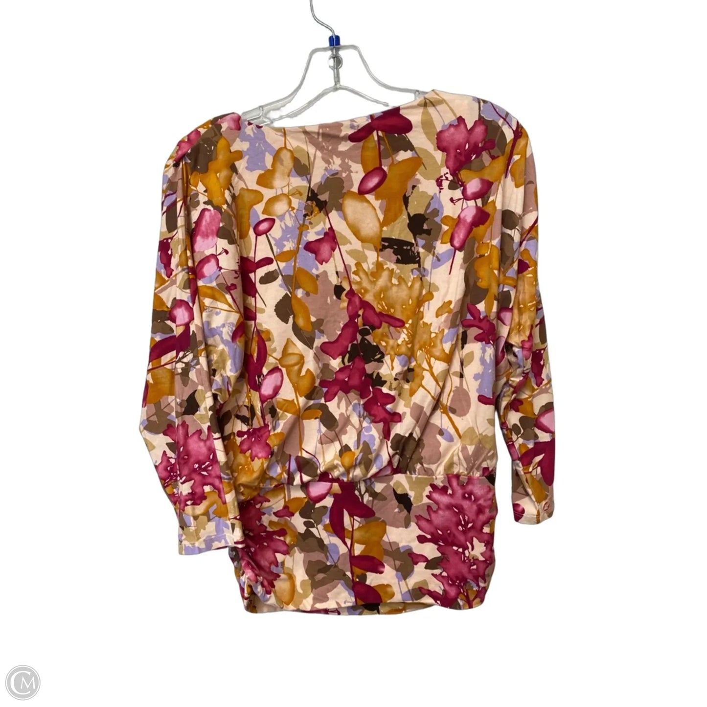 Top 3/4 Sleeve By Chicos In Floral Print, Size: 0