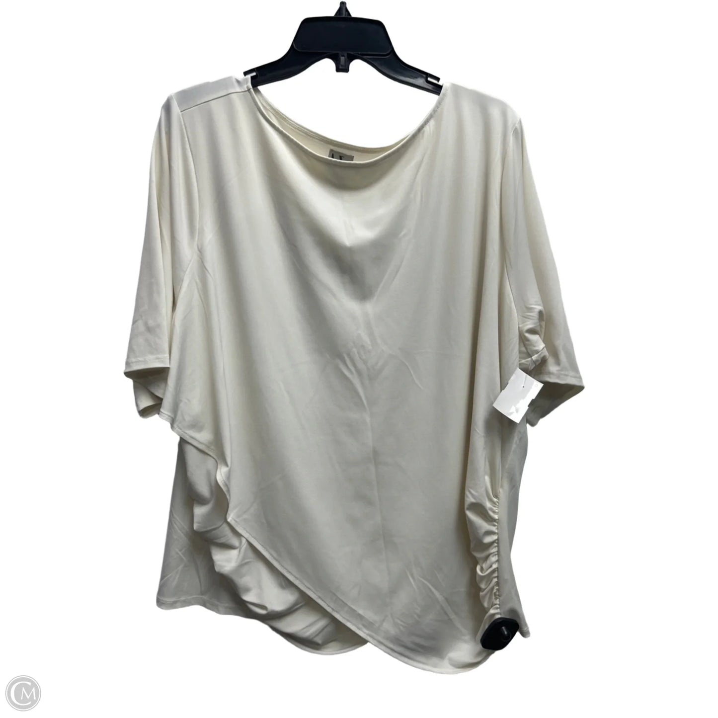 Top Short Sleeve By Worthington In Cream, Size: 2x