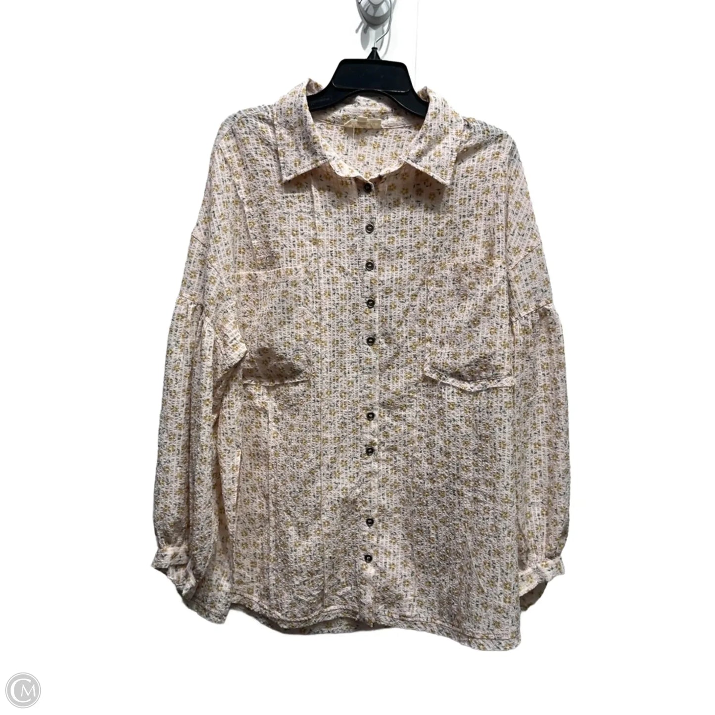 Top Long Sleeve By Listicle In Pink & Yellow, Size: L