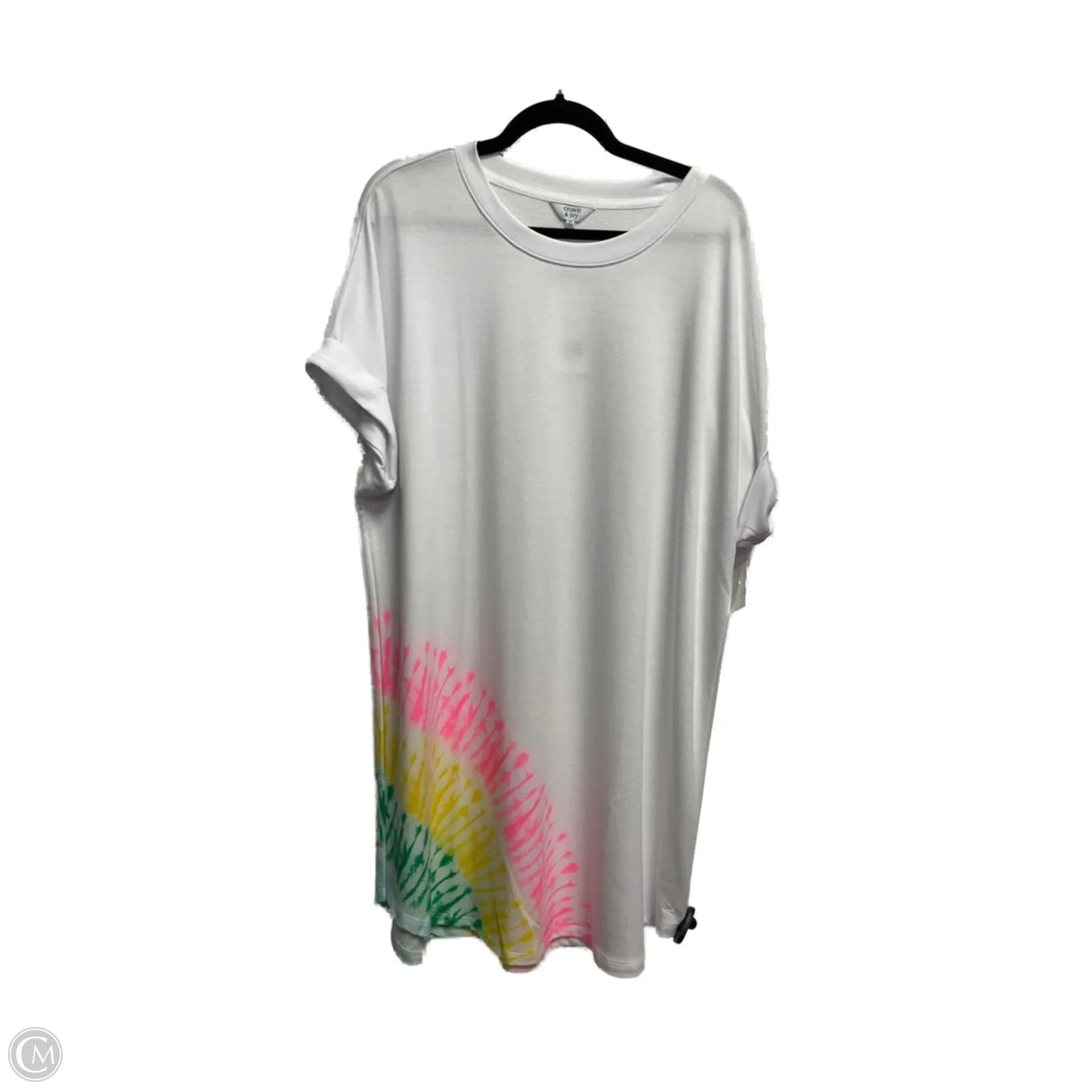 Dress Casual Short By Crown And Ivy In Pink & White, Size: 1x