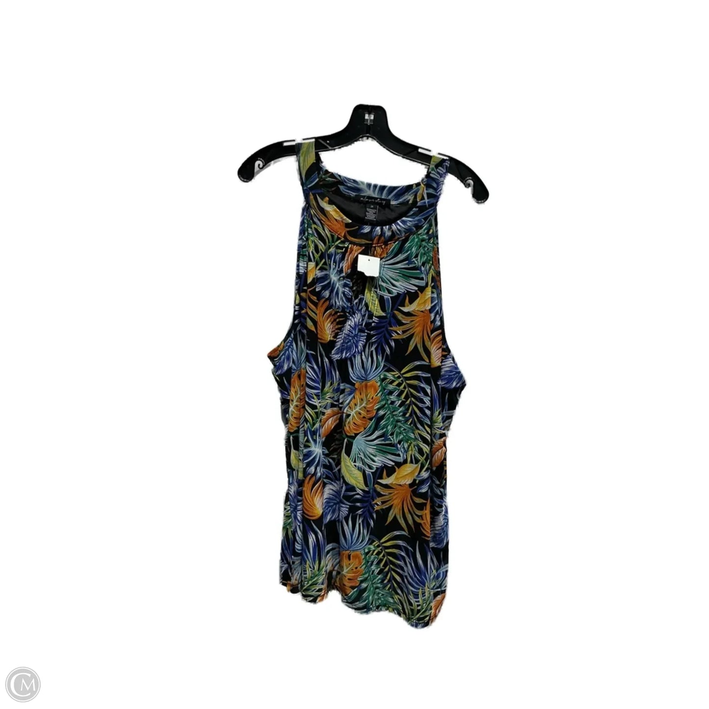 Top Sleeveless By Clothes Mentor In Black & Blue, Size: 2x