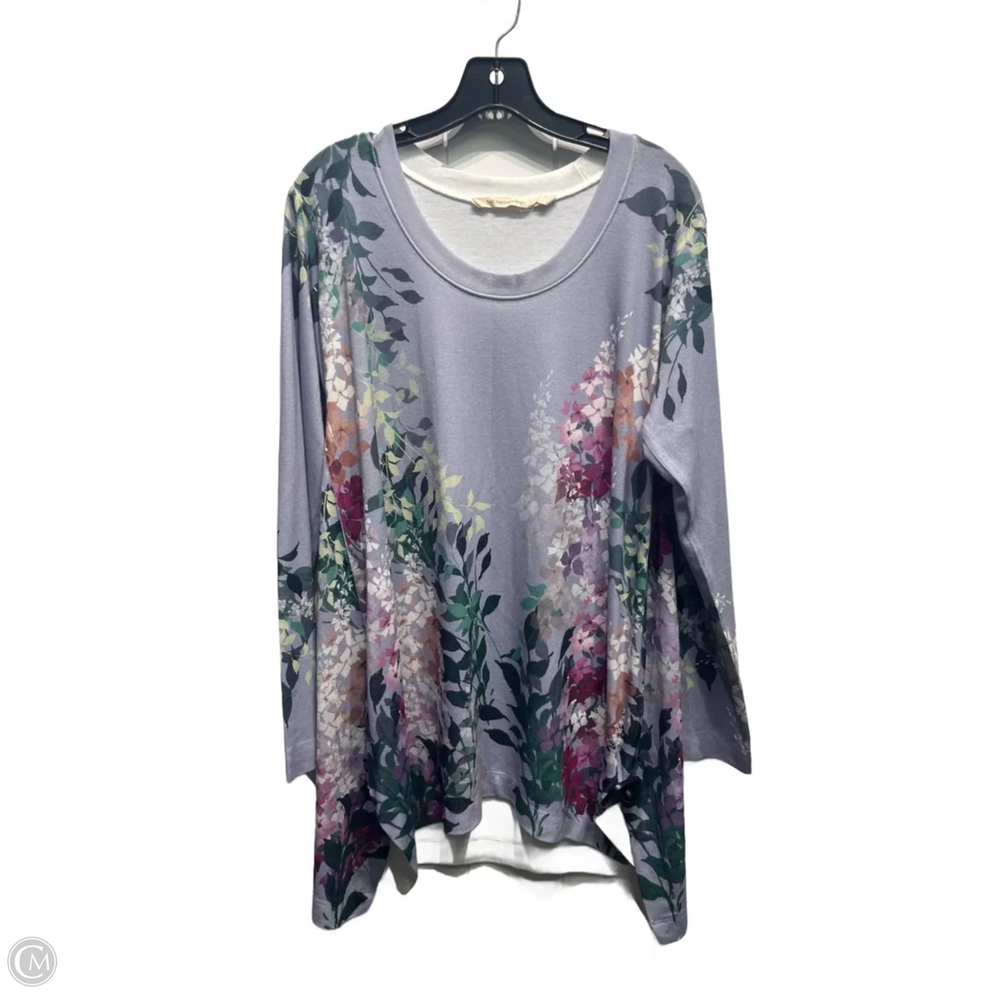 Top Long Sleeve By Soft Surroundings In Green & Pink, Size: L