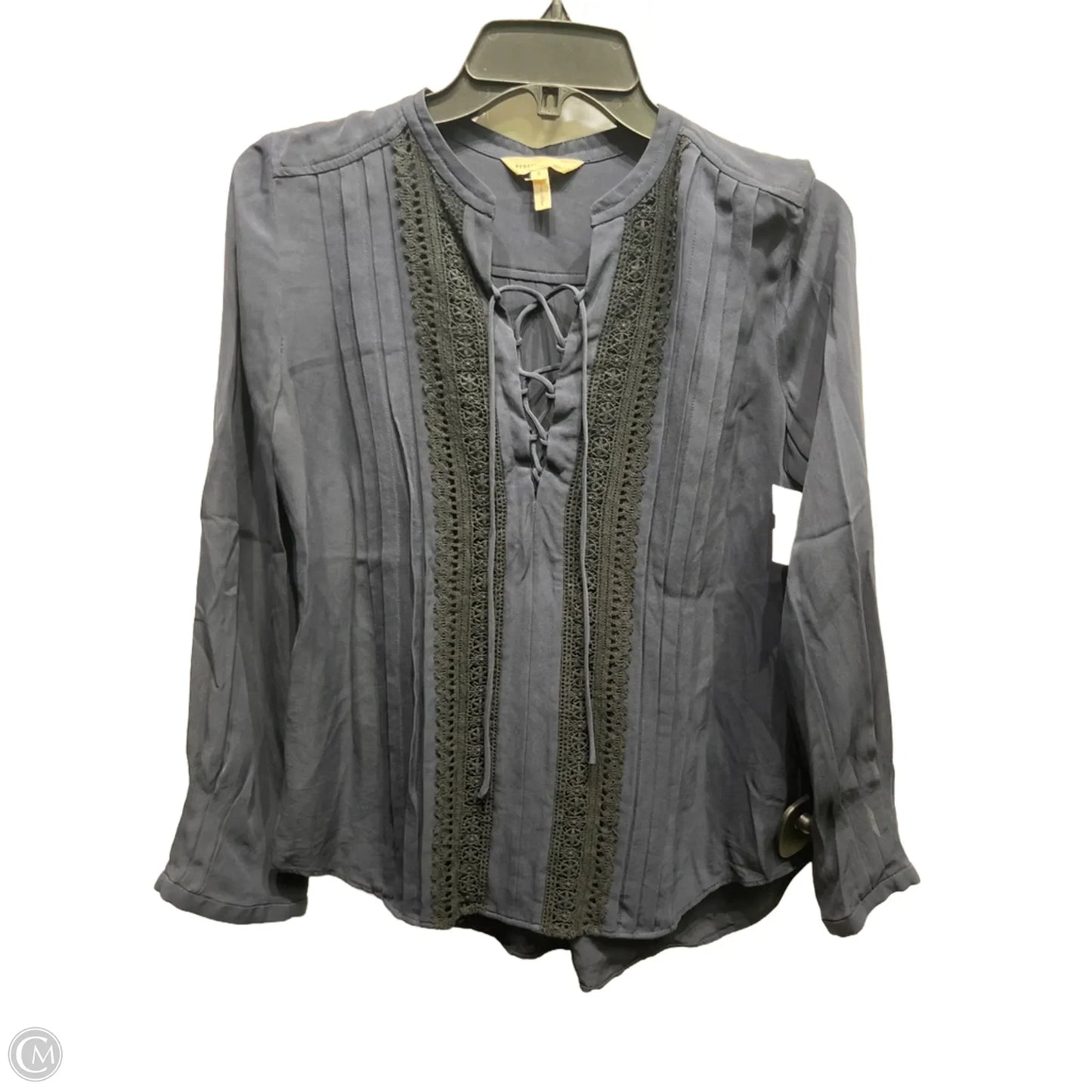 Blouse Long Sleeve By Rebecca Taylor In Navy, Size: 2