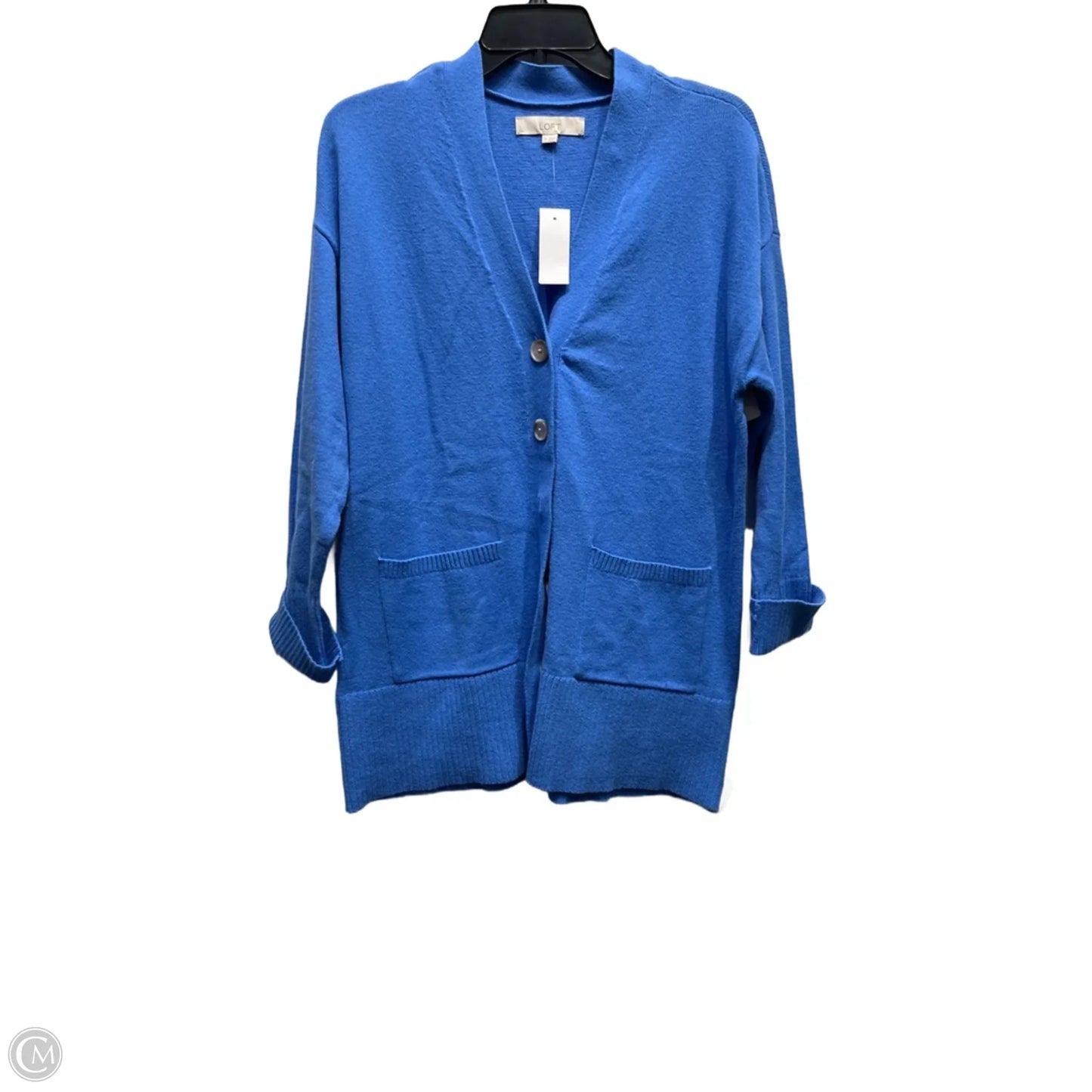 Sweater Cardigan By Loft In Blue, Size: M