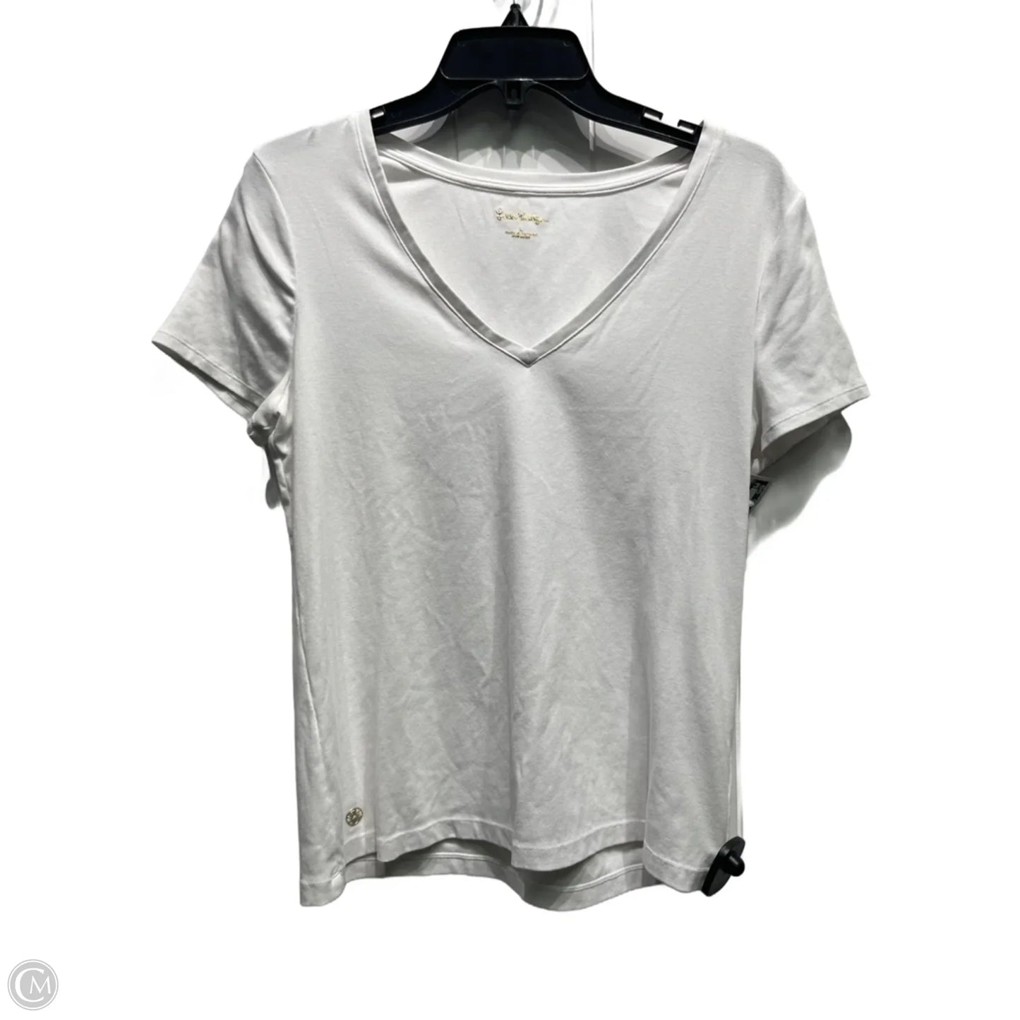 Top Short Sleeve Designer By Lilly Pulitzer In White, Size: L