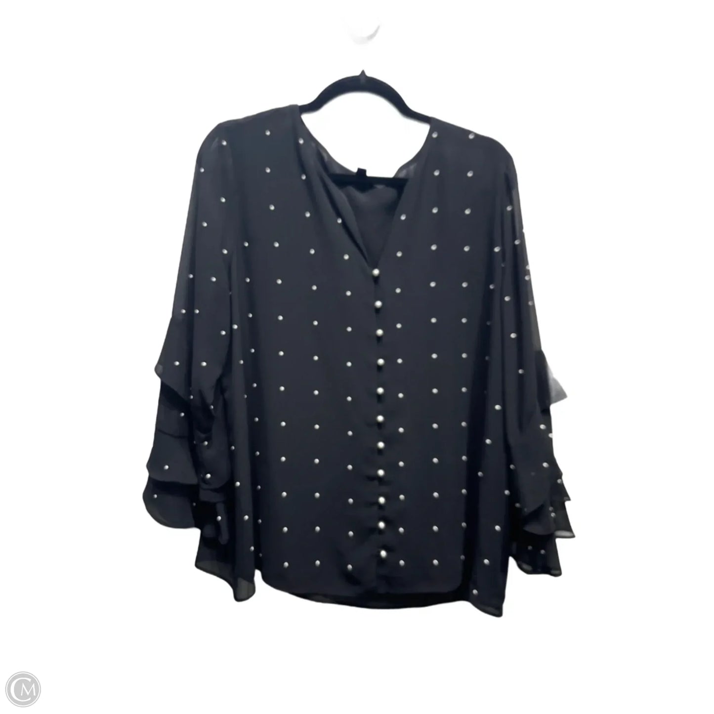 Blouse Long Sleeve By Alfani In Black, Size: L