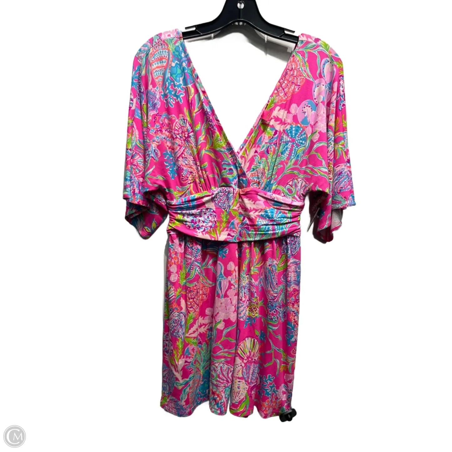 Romper Designer By Lilly Pulitzer In Green & Pink, Size: Xs