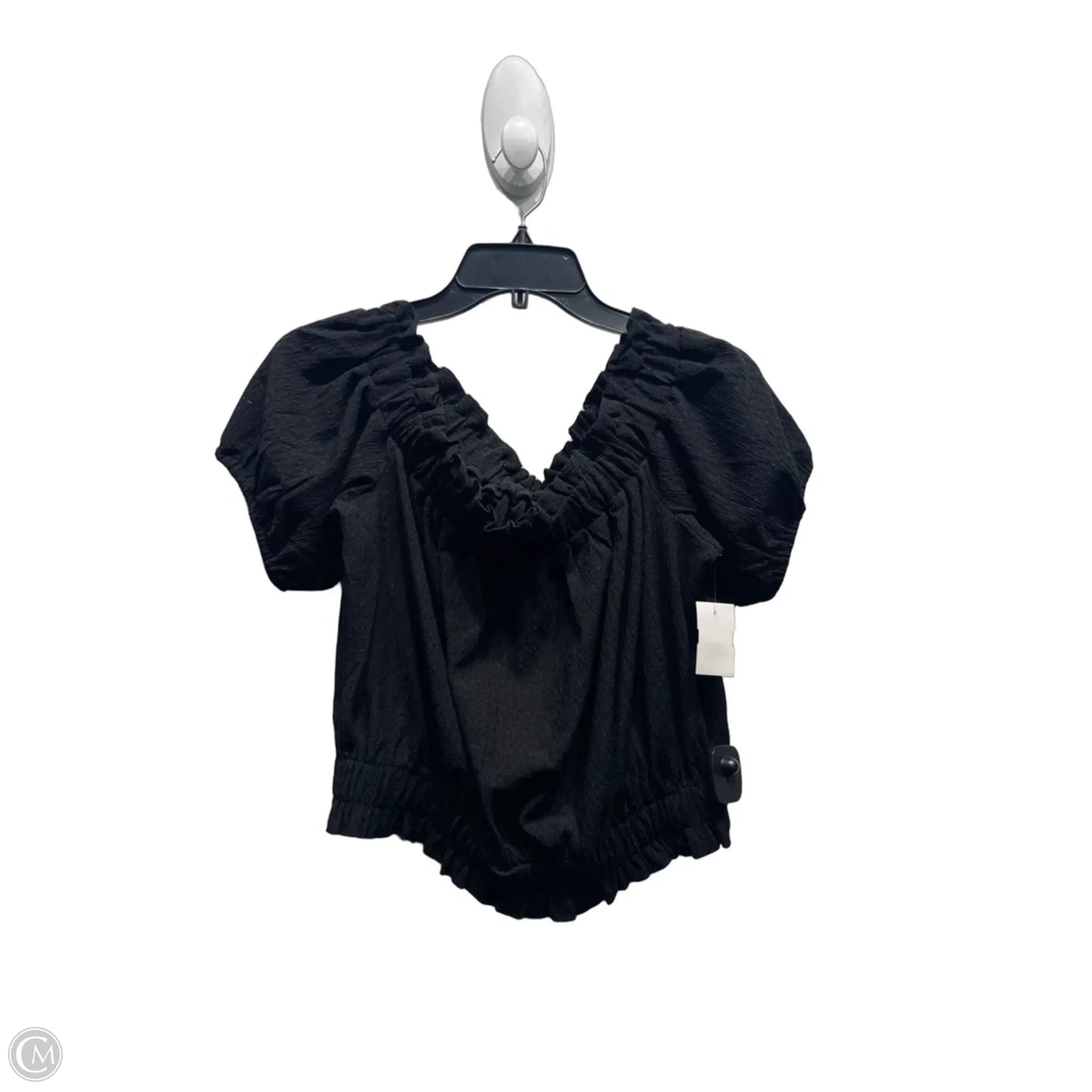 Top Short Sleeve By Loft In Black, Size: L