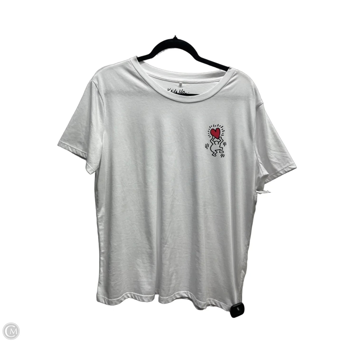 Top Short Sleeve By Clothes Mentor In Black & White, Size: L