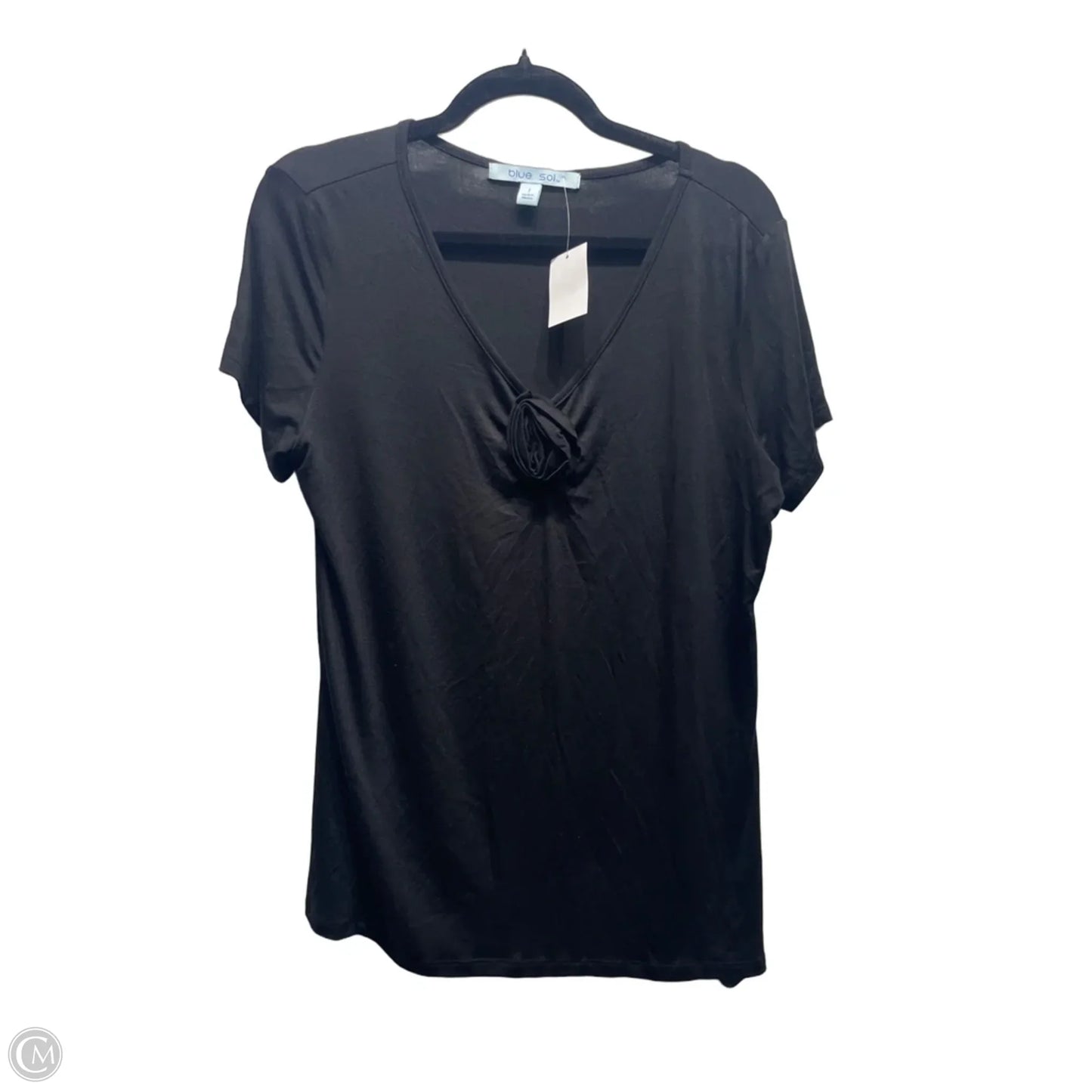 Top Short Sleeve By Blue Sol In Black, Size: L