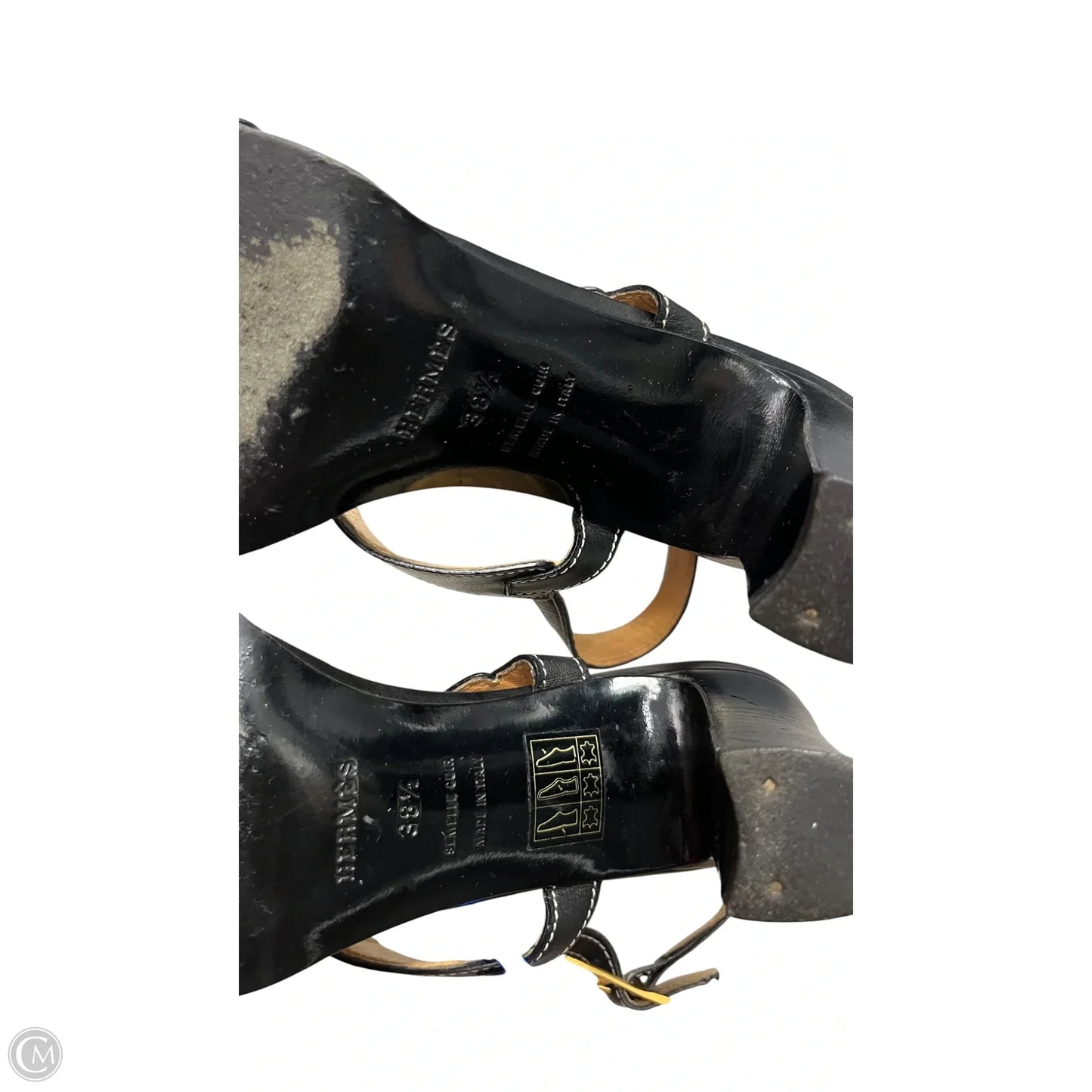 Sandals Luxury Designer By Hermes In Black, Size: 8.5