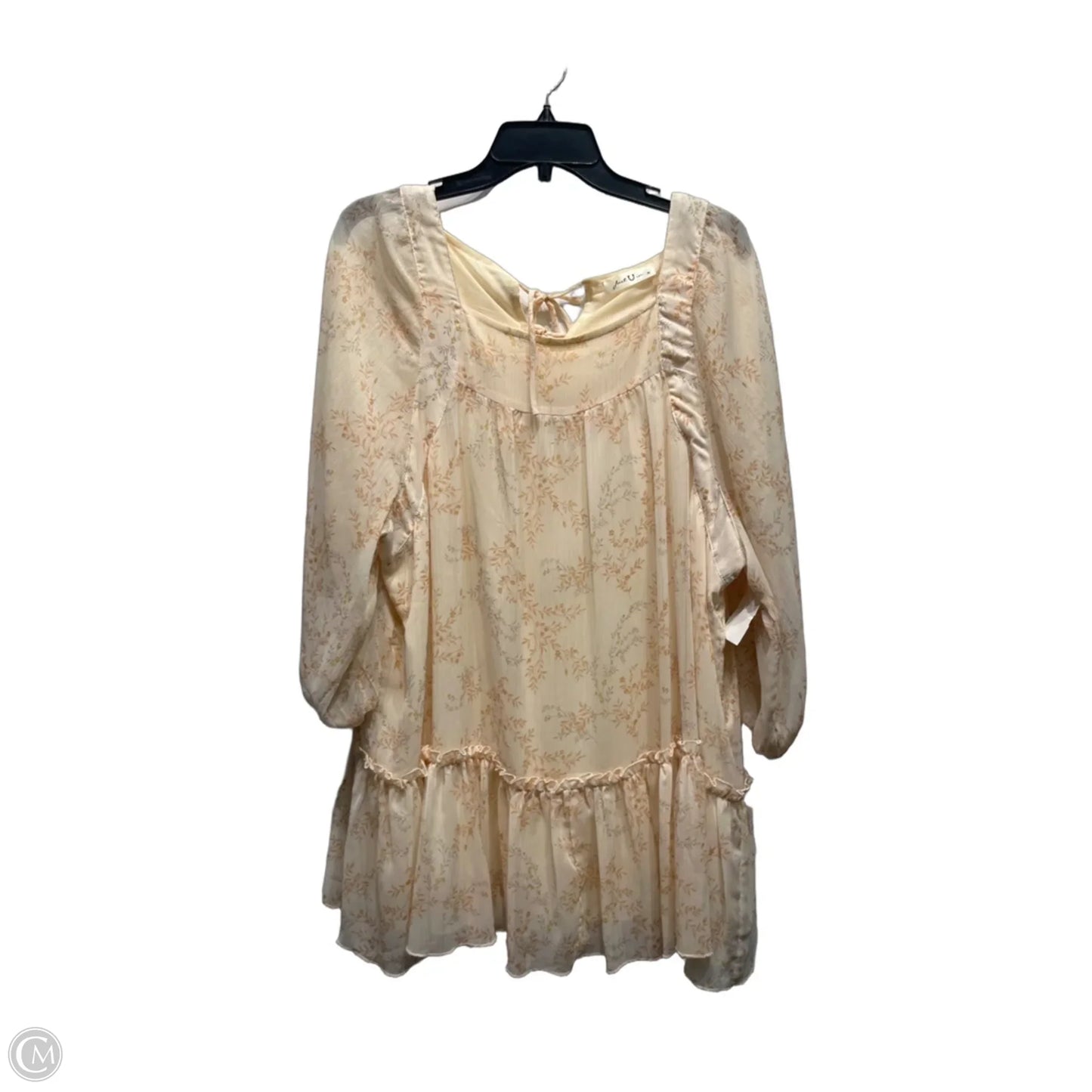 Dress Casual Short By just in In Cream & Orange, Size: M