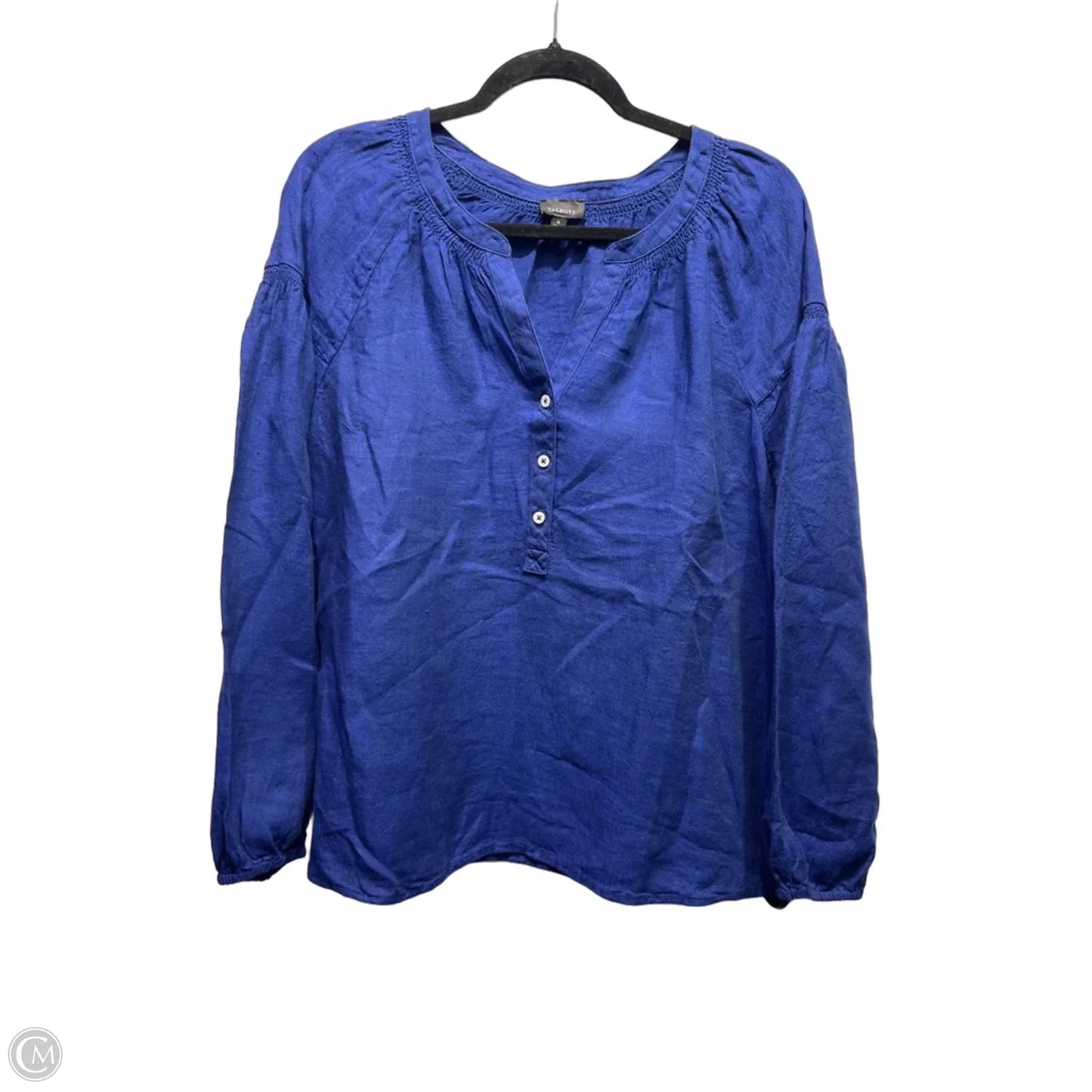 Top Long Sleeve By Talbots In Blue, Size: M