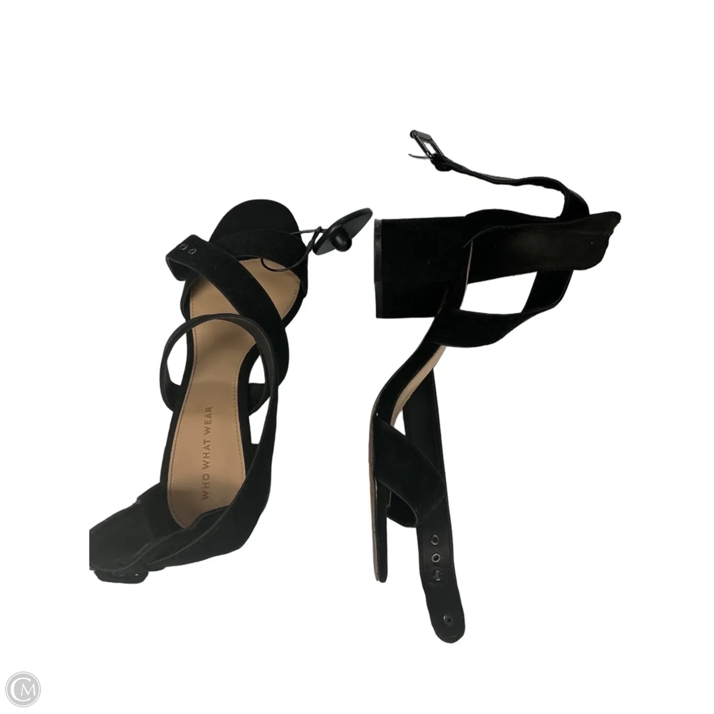 Sandals Heels Block By Who What Wear In Black, Size: 9