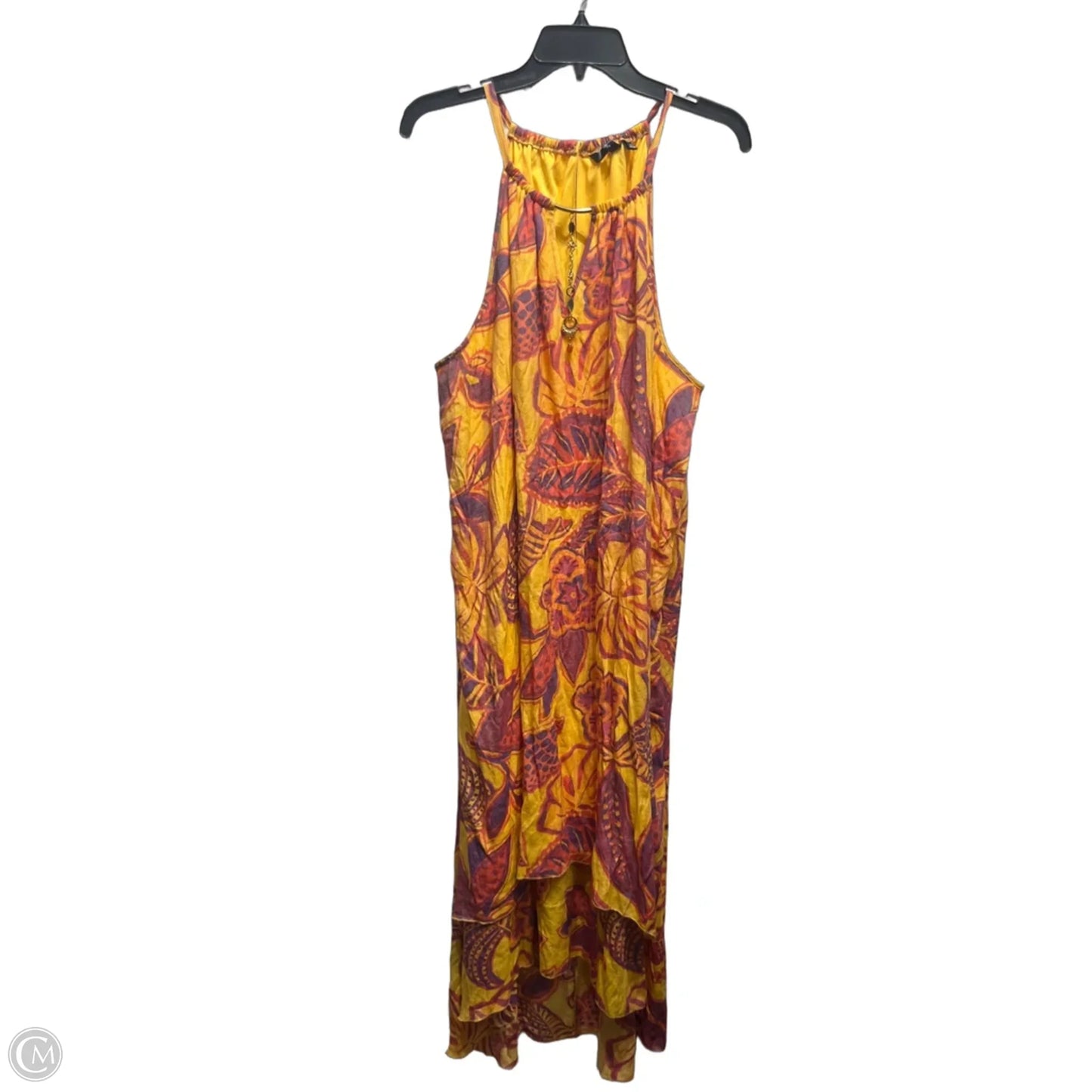 Dress Casual Midi By Mlle Gabrielle In Orange & Purple, Size: 2x