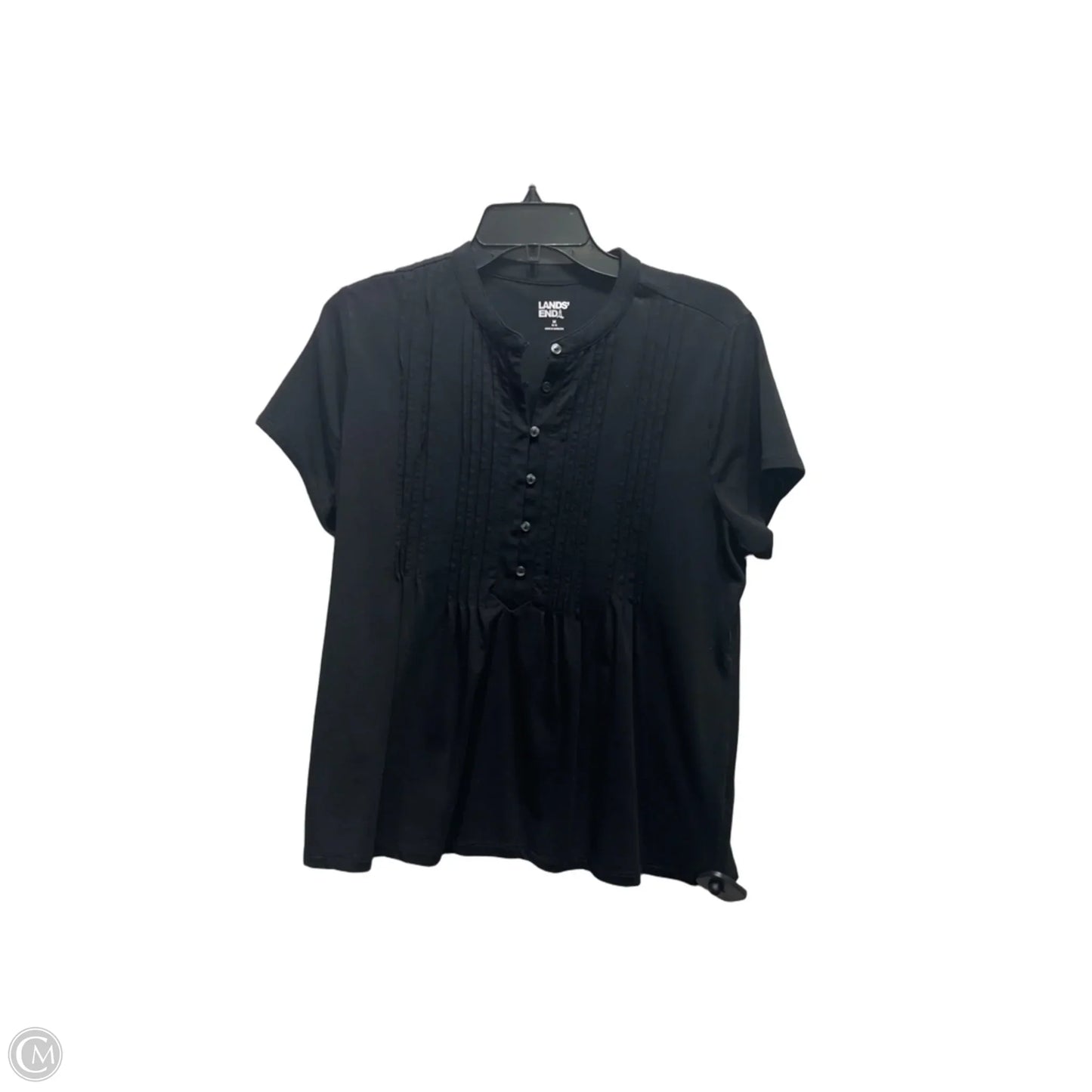 Top Short Sleeve By Lands End In Black, Size: M