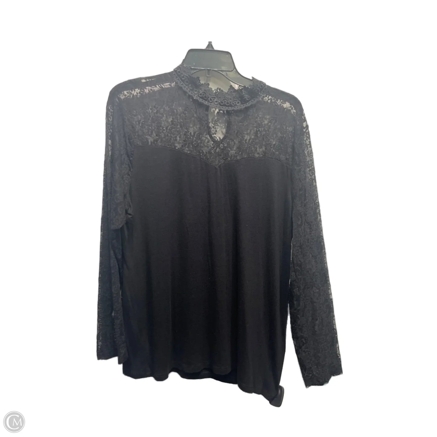Top Long Sleeve By Inc In Black, Size: Xl