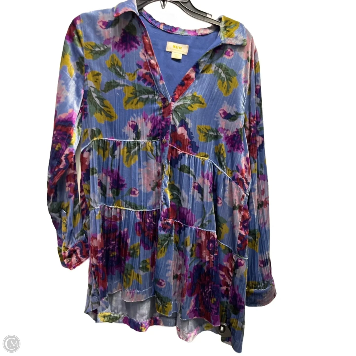 Top Long Sleeve By Maeve In Blue & Purple, Size: Xs