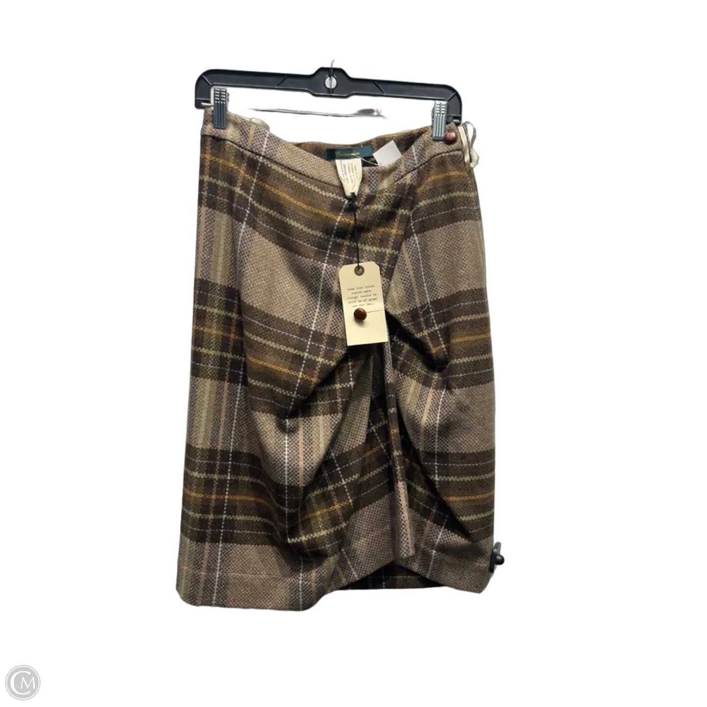 Skirt Midi By Anthropologie In Brown & Tan, Size: 8