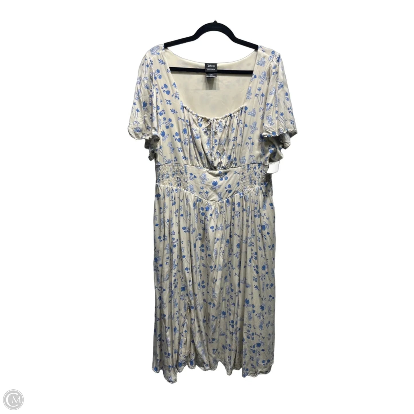 Dress Casual Midi By Disney In Blue & Cream, Size: 2x