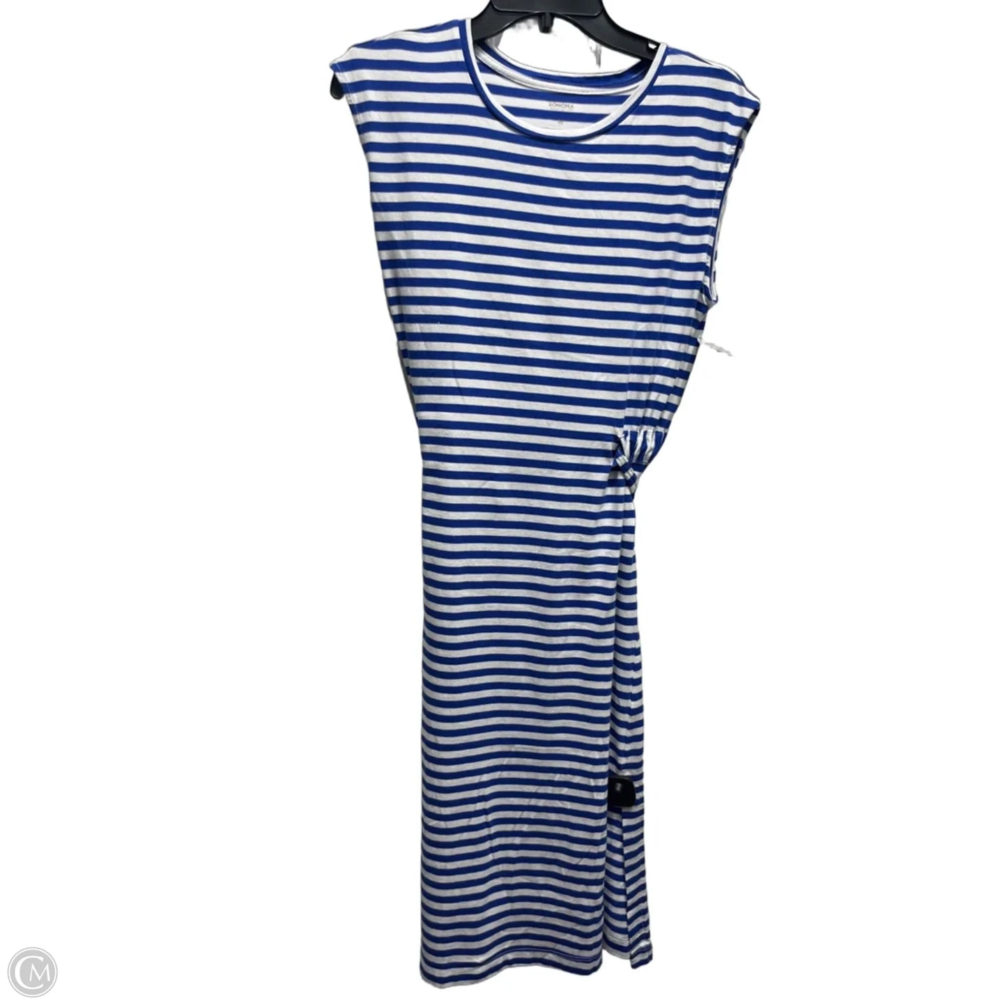 Dress Casual Midi By Sonoma In Blue & White, Size: M