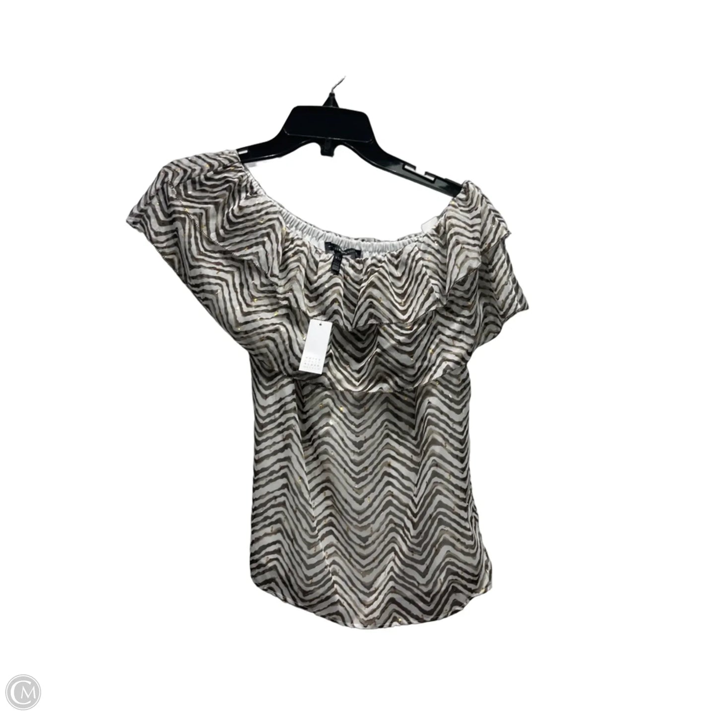 Top Short Sleeve By White House Black Market In Brown & White, Size: Xxs