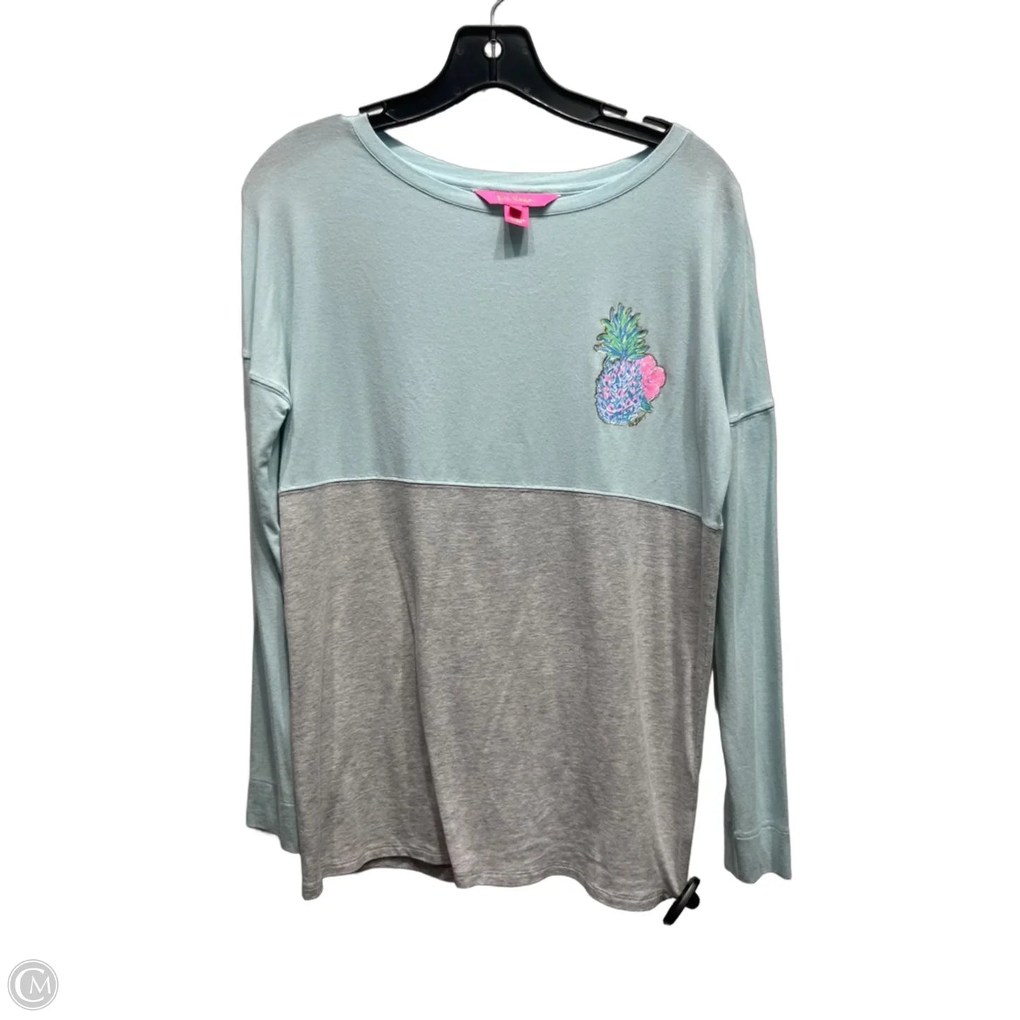 Top Long Sleeve Designer By Lilly Pulitzer In Blue & Grey, Size: Xxs