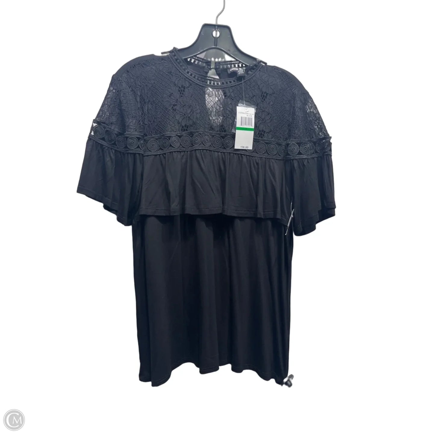 Top Short Sleeve By Cable And Gauge In Black, Size: L