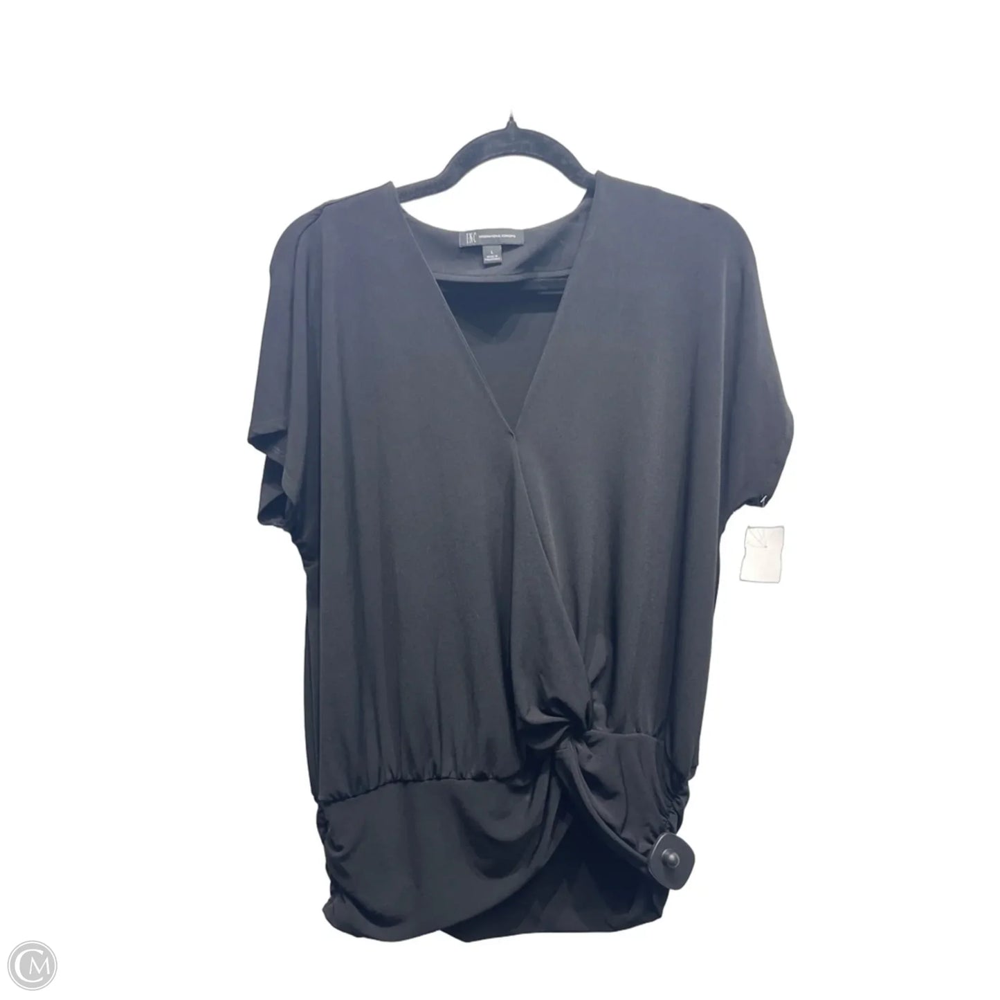 Top Short Sleeve By Inc In Black, Size: L