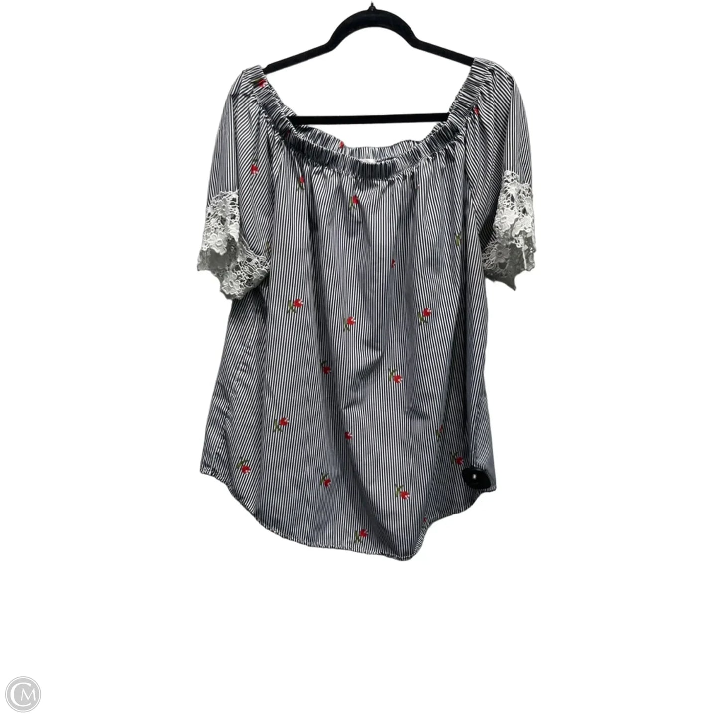 Top Short Sleeve By ROOMMATES In Black & Red, Size: 3x