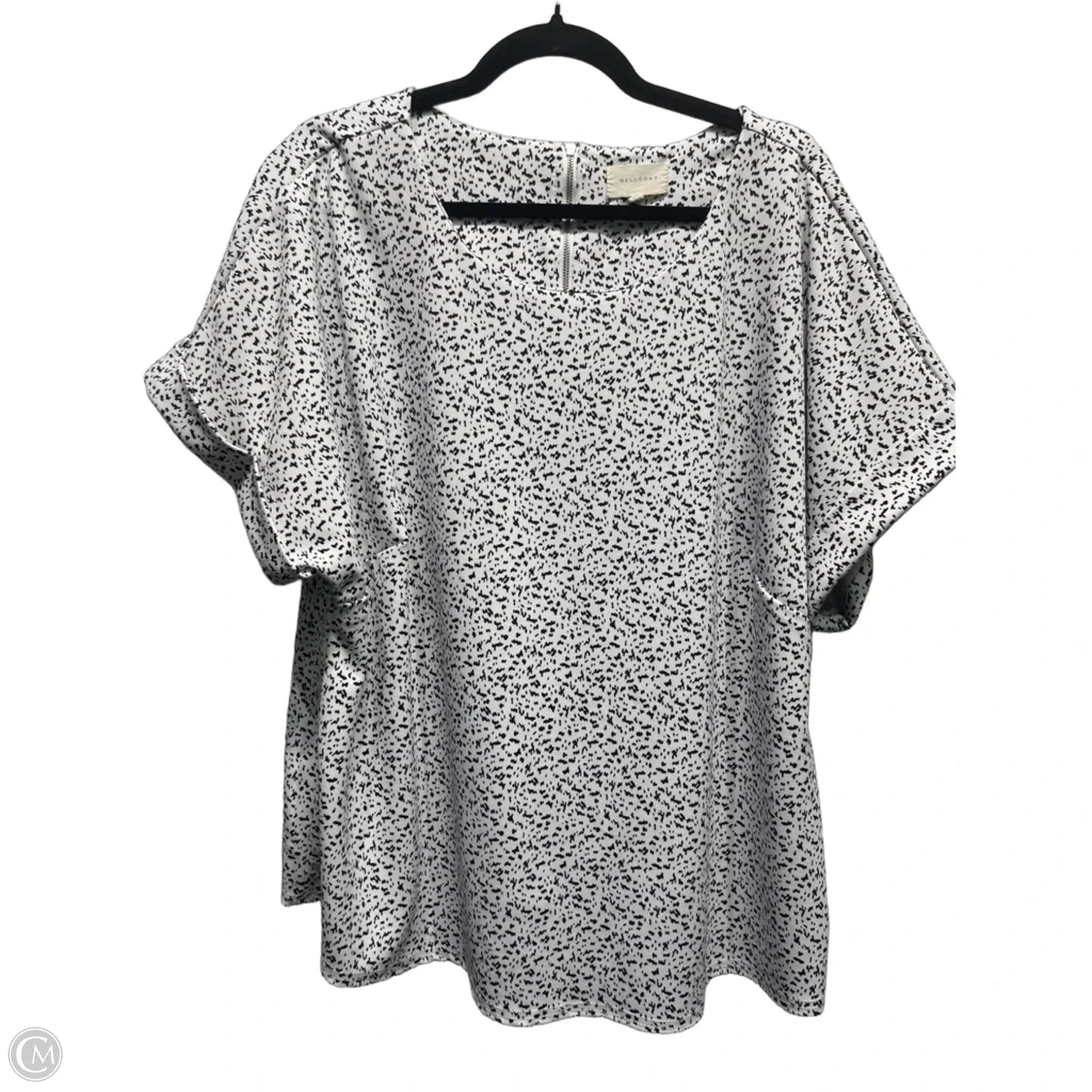 Top Short Sleeve By Melloday In Black & White, Size: 2x