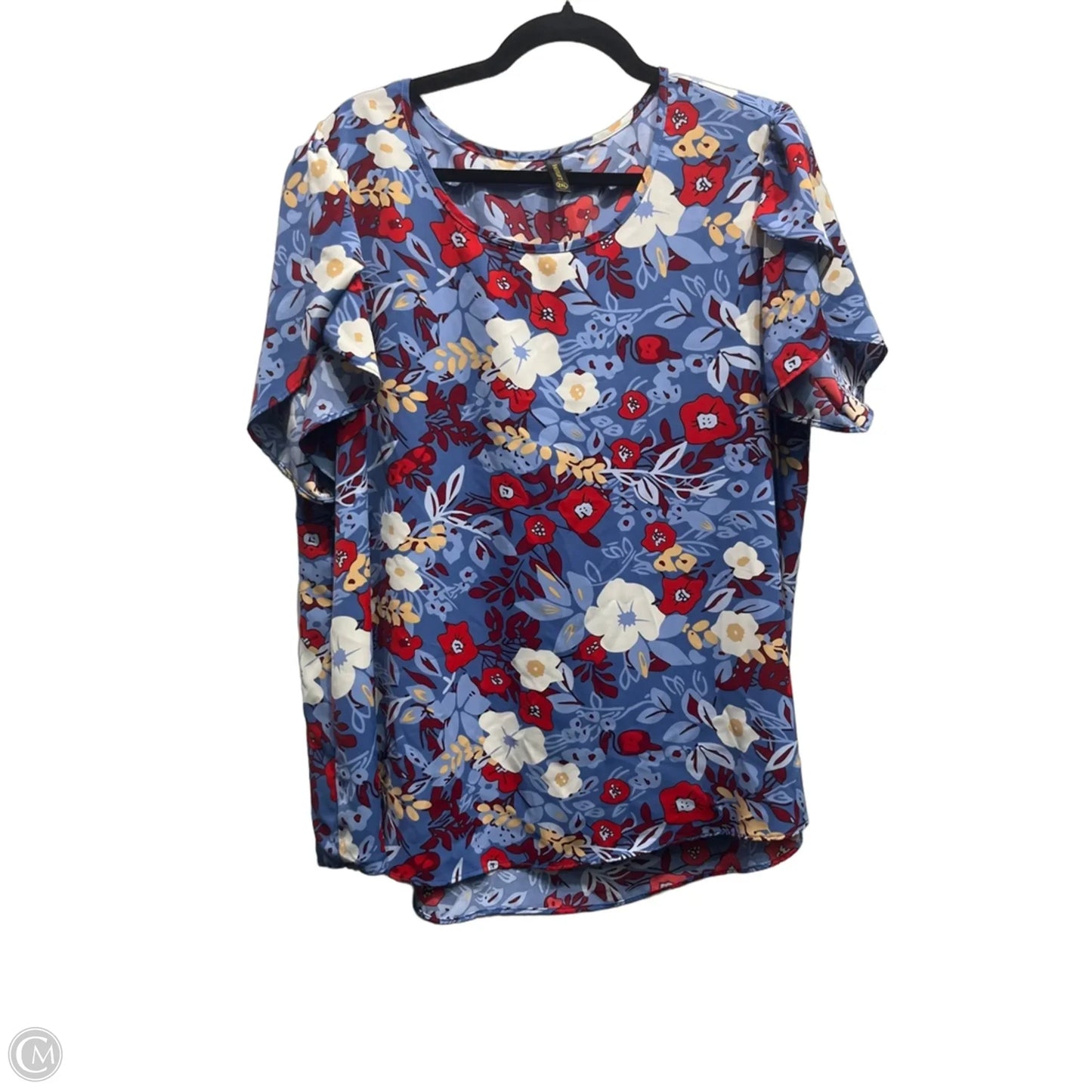 Top Short Sleeve By HOTGIFT In Blue & Red, Size: 2x