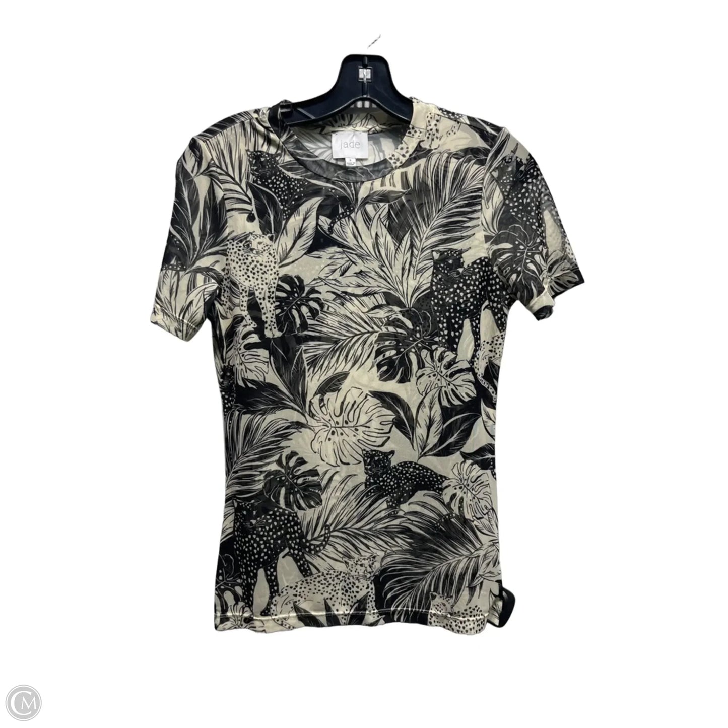 Top Short Sleeve By Johnny Was In Black & Cream, Size: S