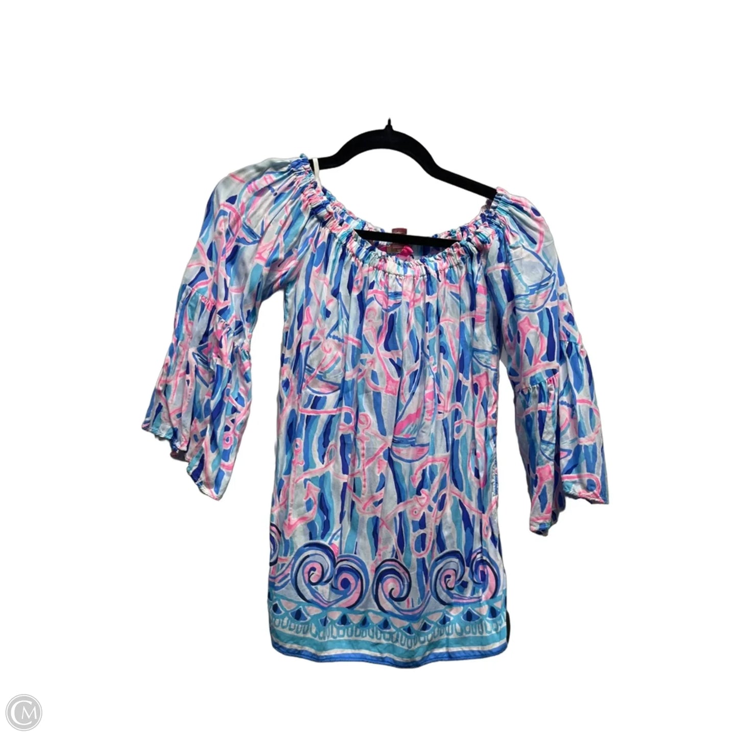 Top Long Sleeve Designer By Lilly Pulitzer In Blue & Pink, Size: Xxs