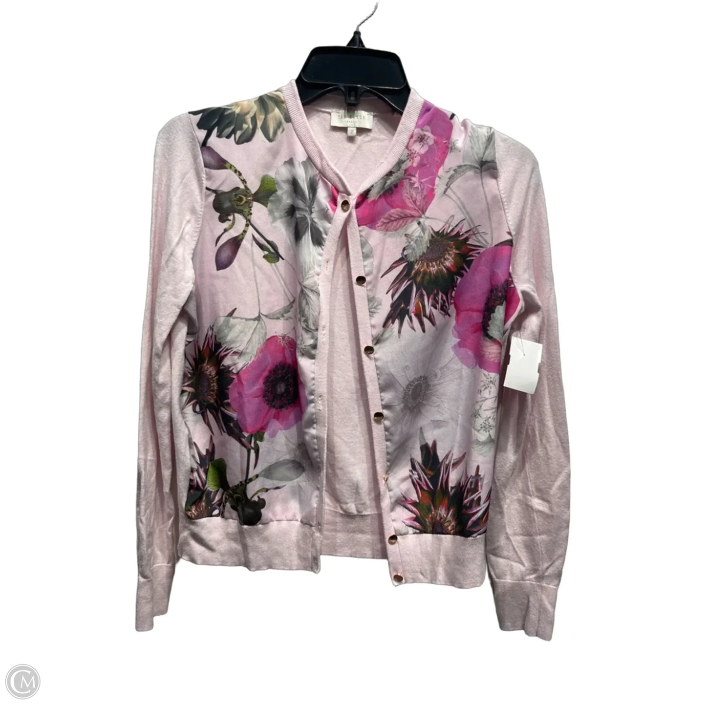 Cardigan By Ted Baker In Pink & Purple, Size: S