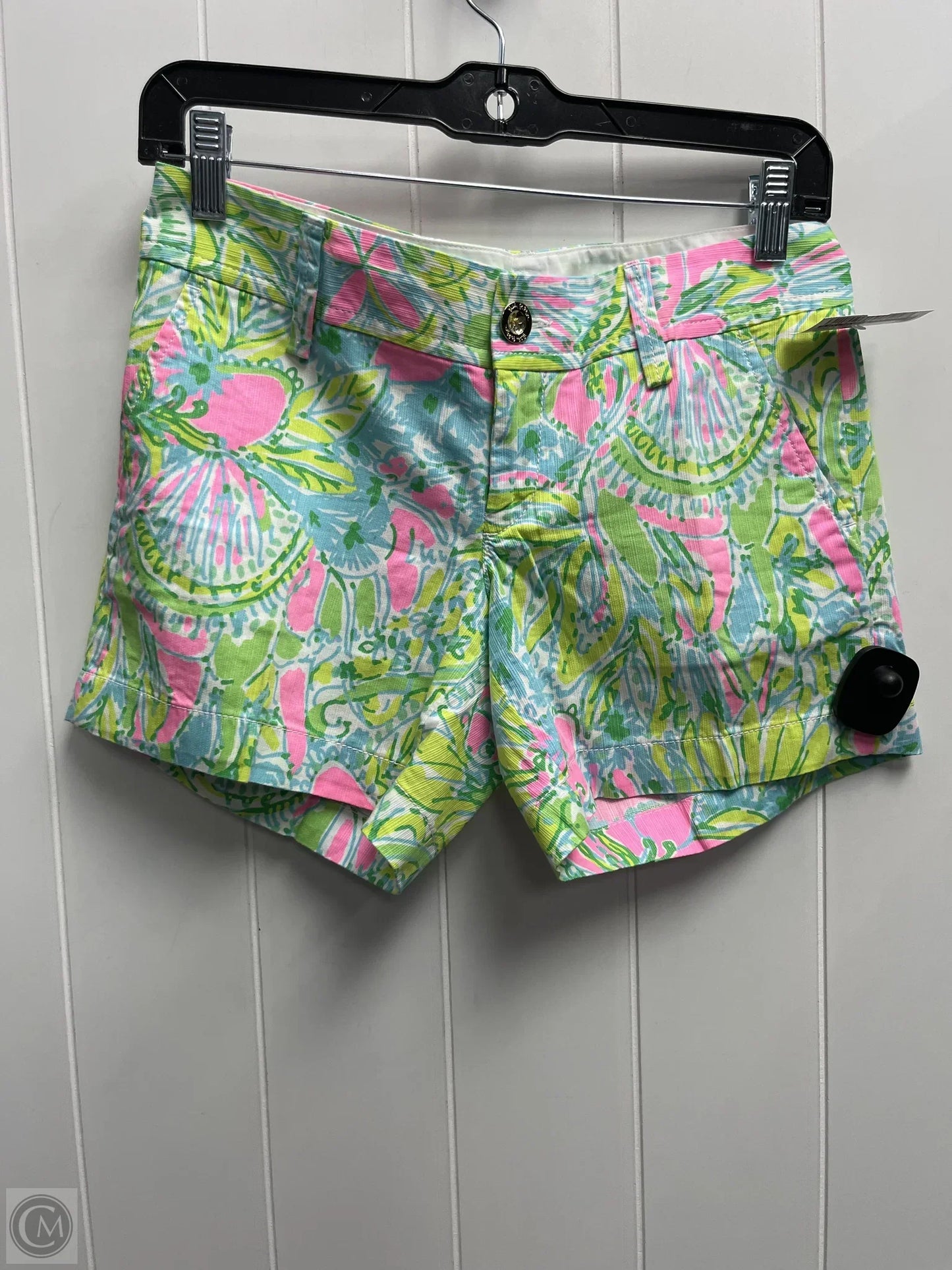 Shorts Designer By Lilly Pulitzer In Green & Pink, Size: 0