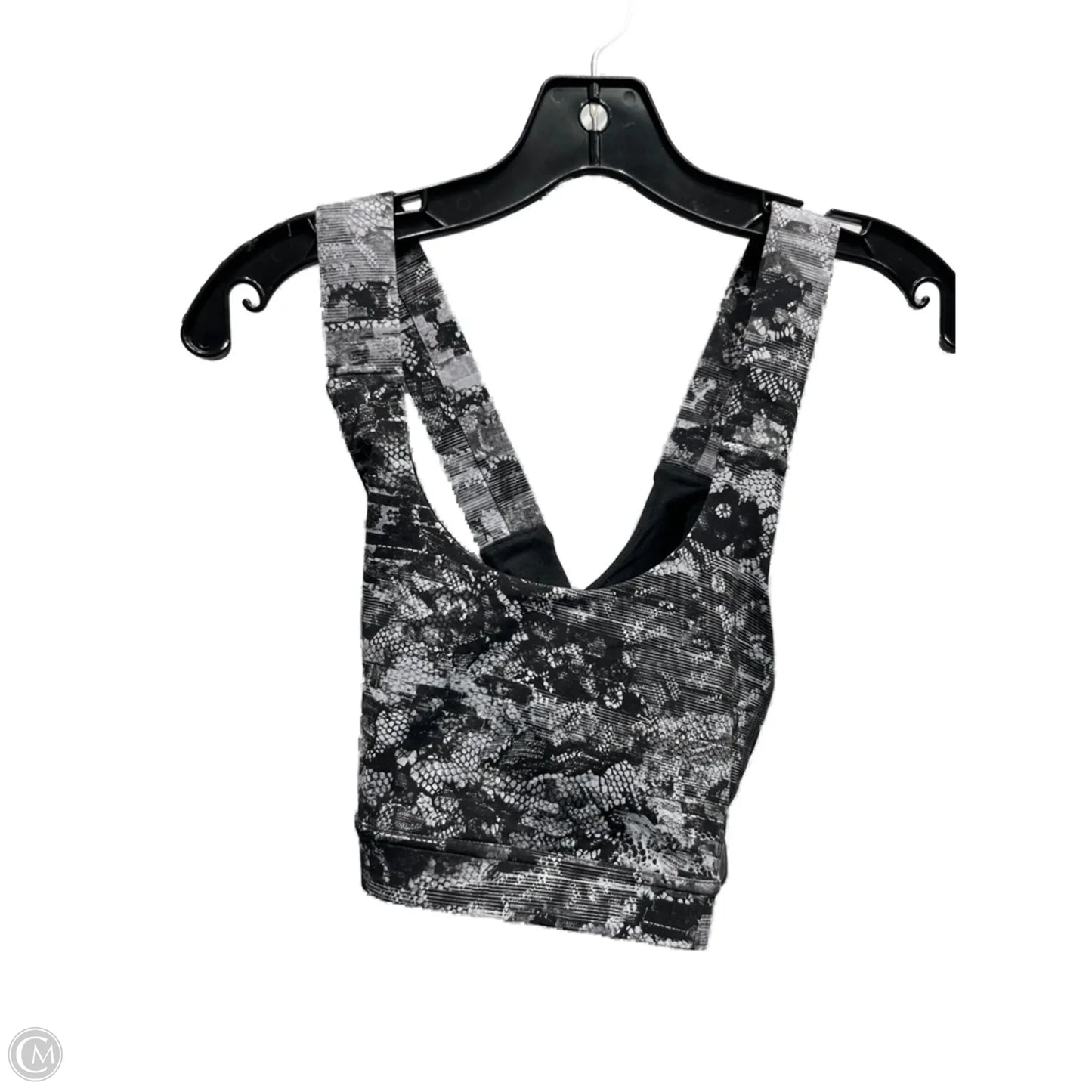 Athletic Bra By Lululemon In Black & Green, Size: 10