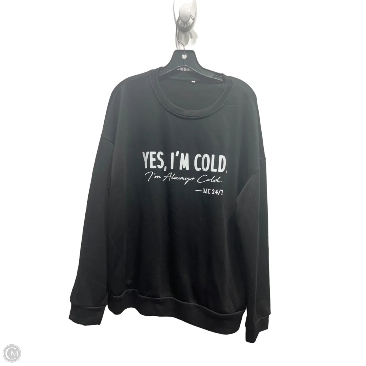 Sweatshirt Crewneck By Clothes Mentor In Black & White, Size: Xxl