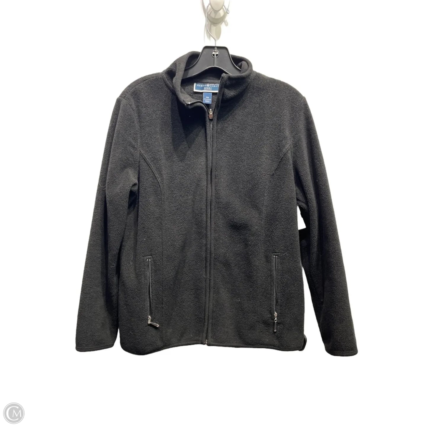Jacket Fleece By Karen Scott In Black, Size: Mp