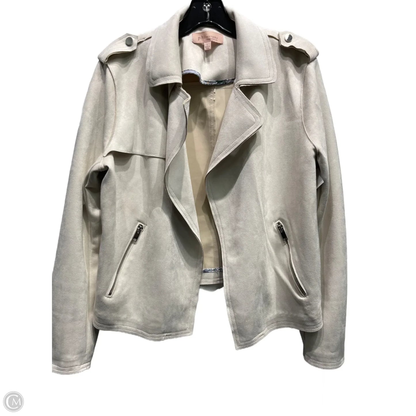 Jacket Moto By Philosophy In Tan, Size: L