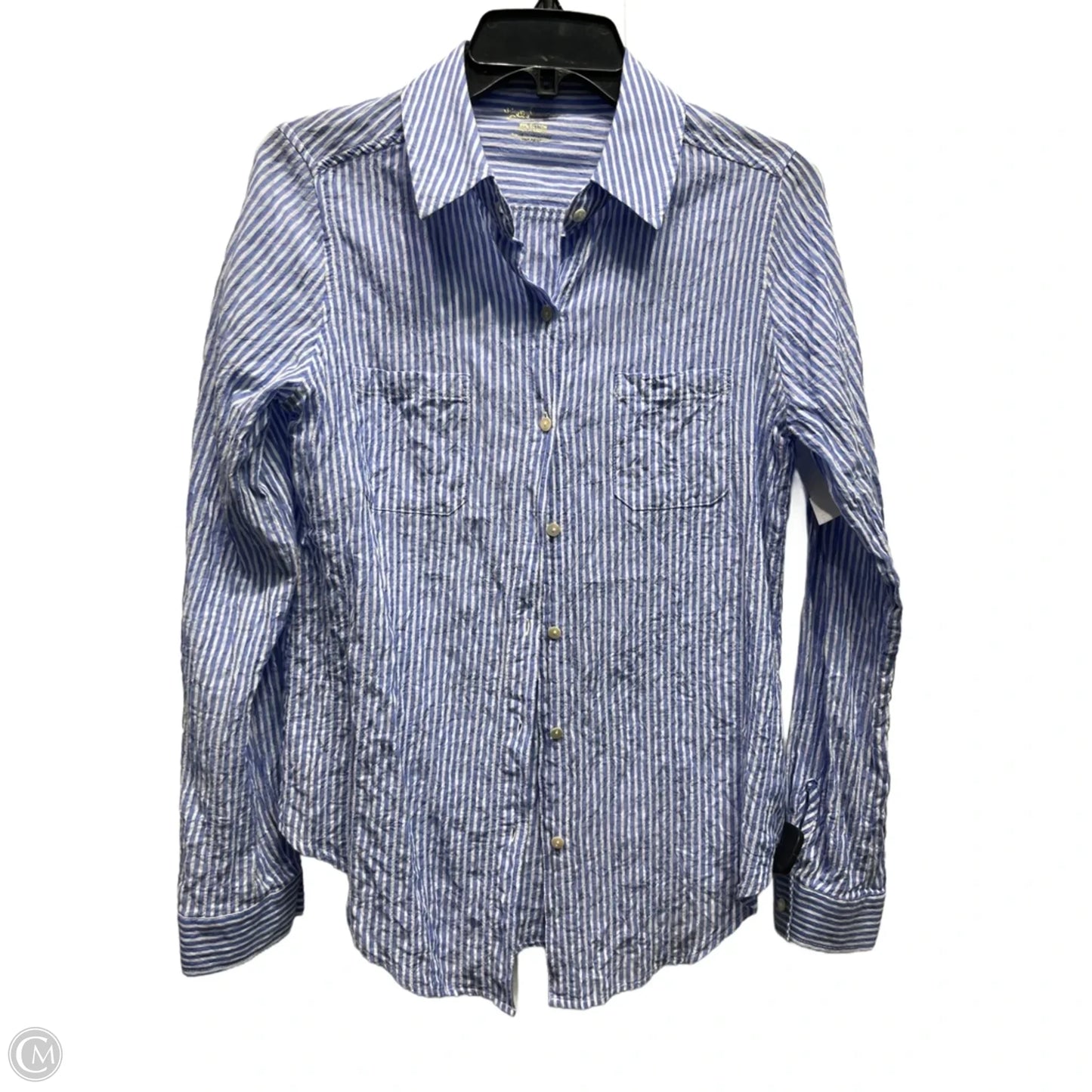 Top Long Sleeve Designer By Lilly Pulitzer In Blue & White, Size: Xs