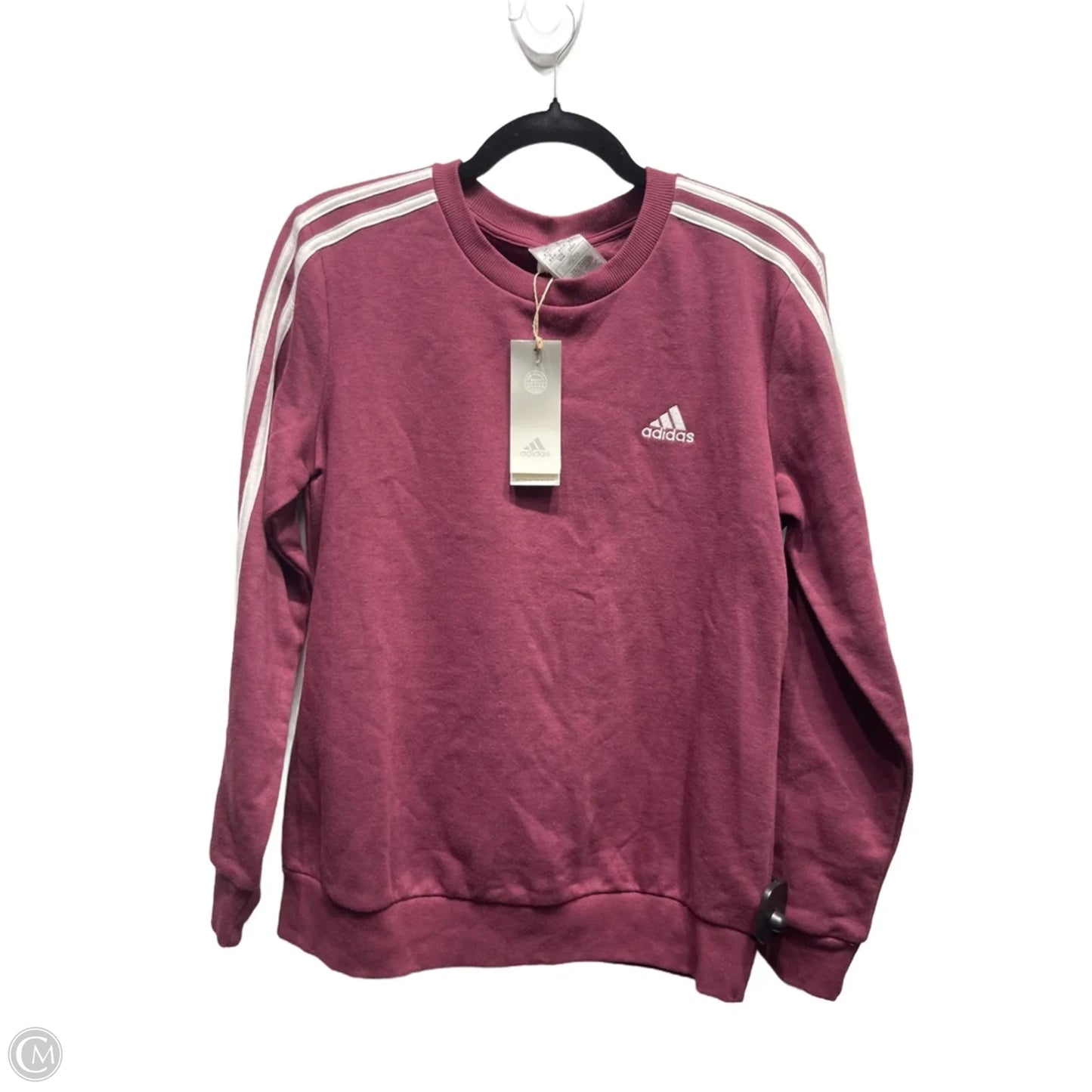 Athletic Sweatshirt Crewneck By Adidas In Red & White, Size: M