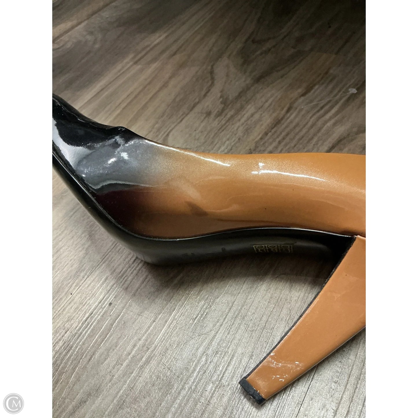 Shoes Luxury Designer By Prada In Black & Tan, Size: 10