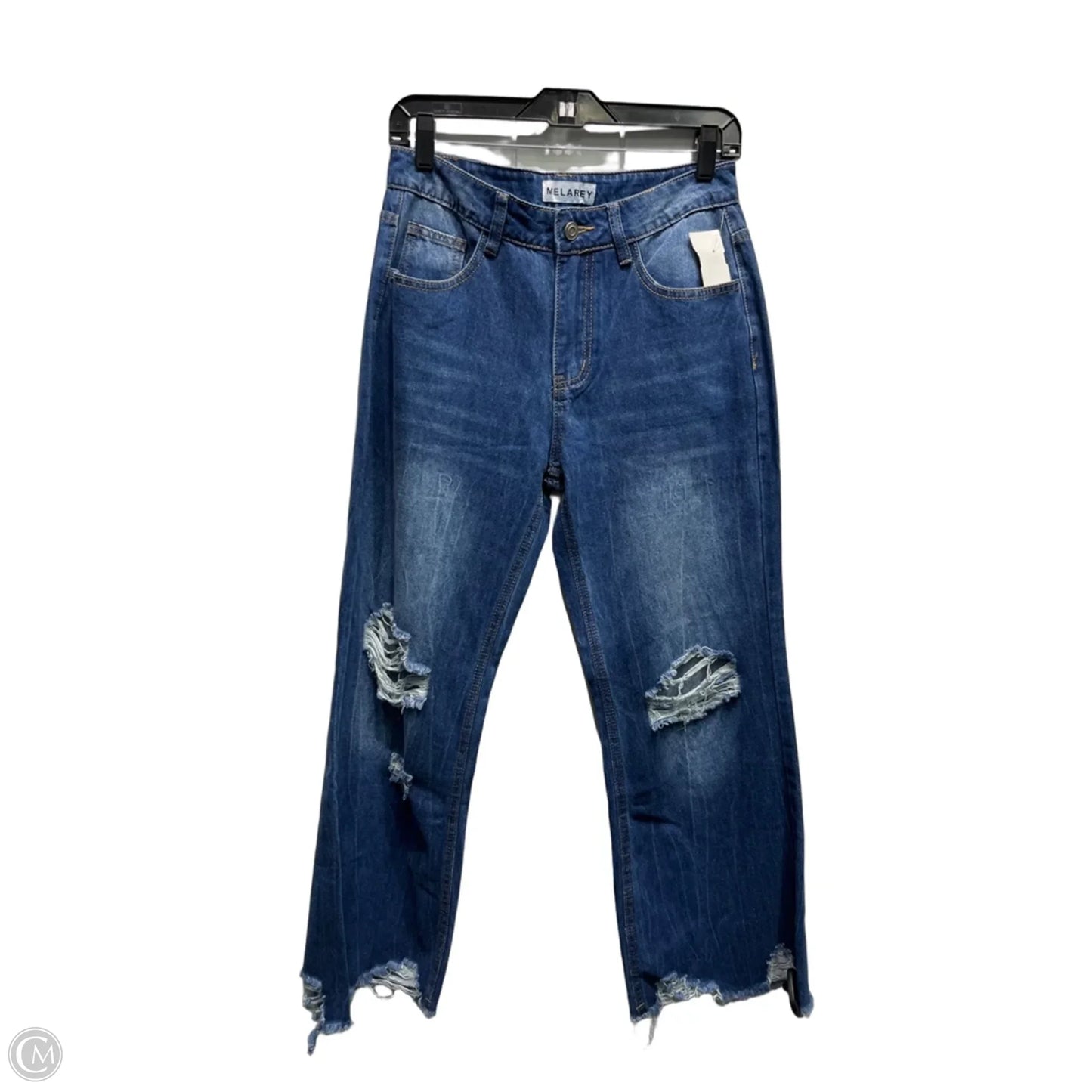Jeans Wide Leg By MELAREY In Blue Denim, Size: S