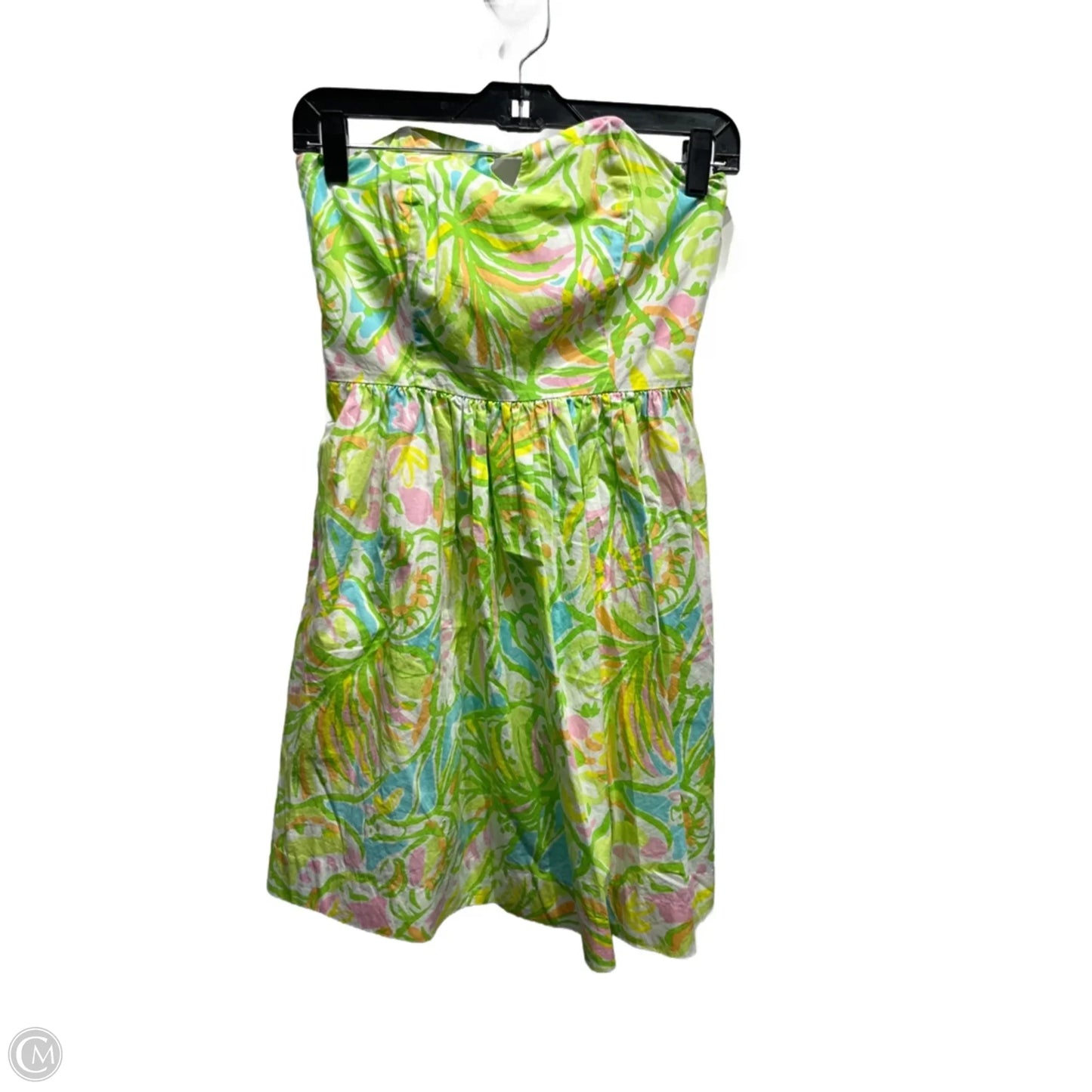 Dress Designer By Lilly Pulitzer In Green & Pink, Size: 0p