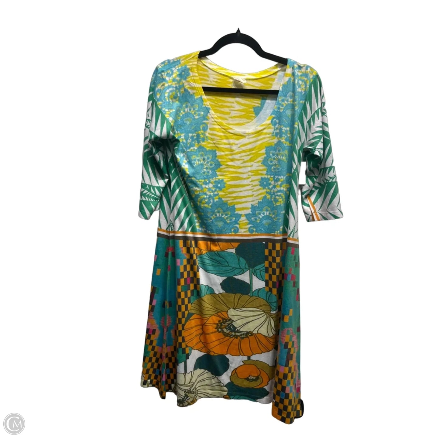 Dress Casual Short By Atelier In Green & Pink, Size: M